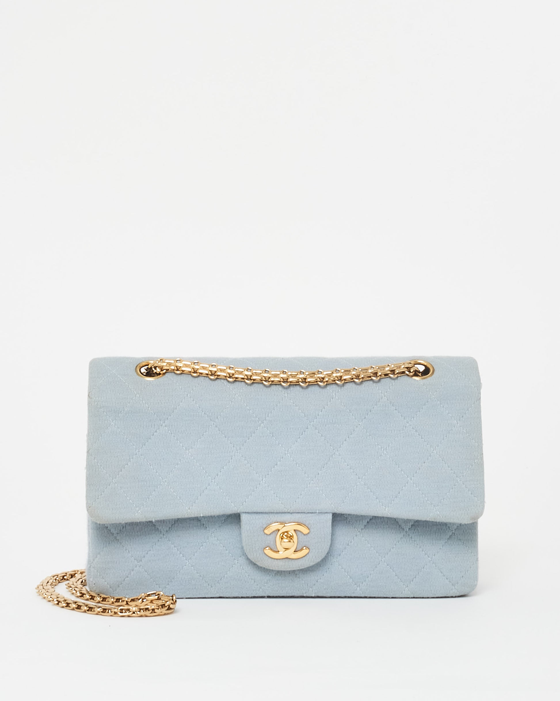 Buy Chanel Light Blue Denim Small Double Flap Bag GHW Reissue