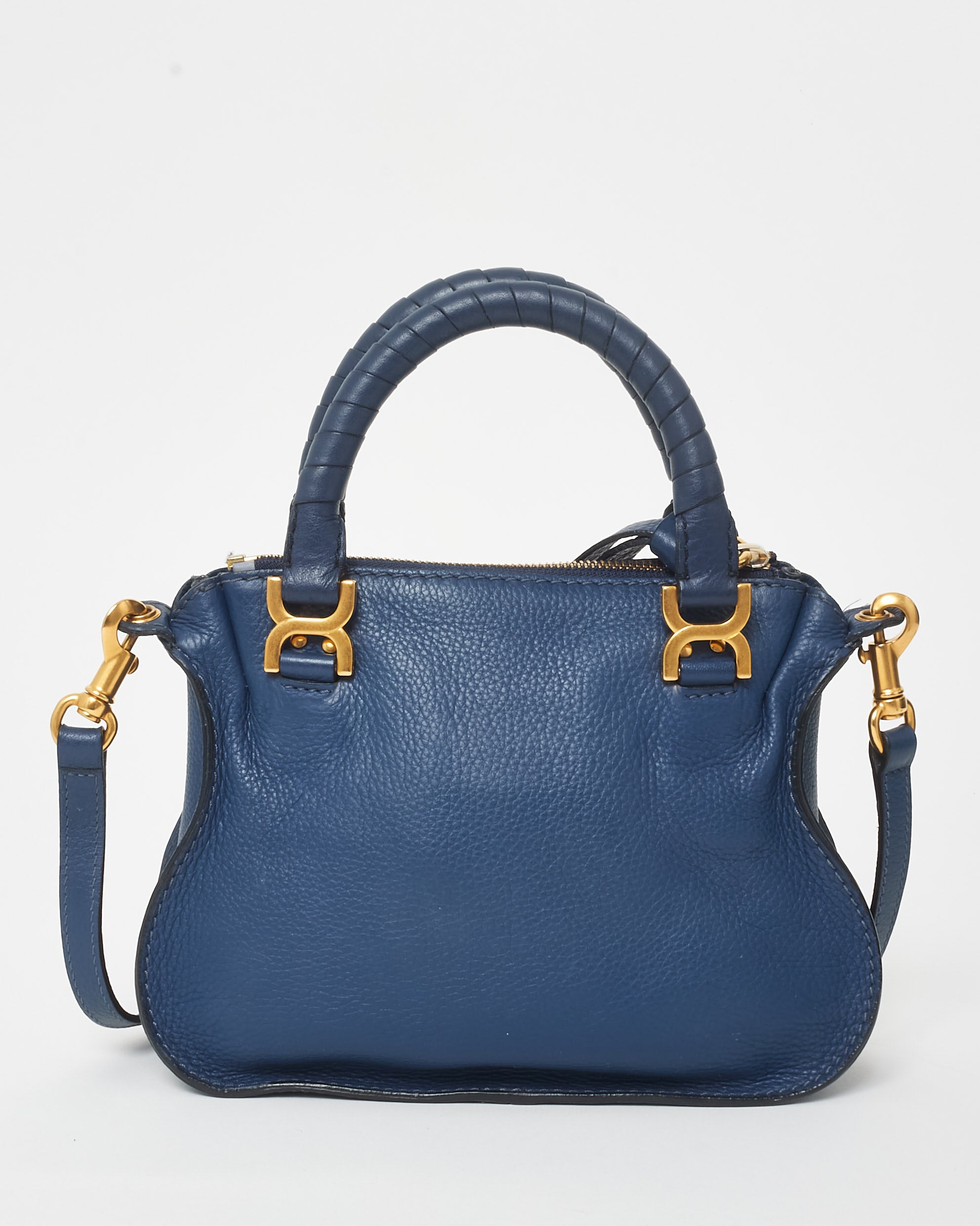 Buy Chloé Navy Leather Mini Marcie Bag W/ Strap Buy Chloé Navy Leather Mini Marcie Bag W/ Strap