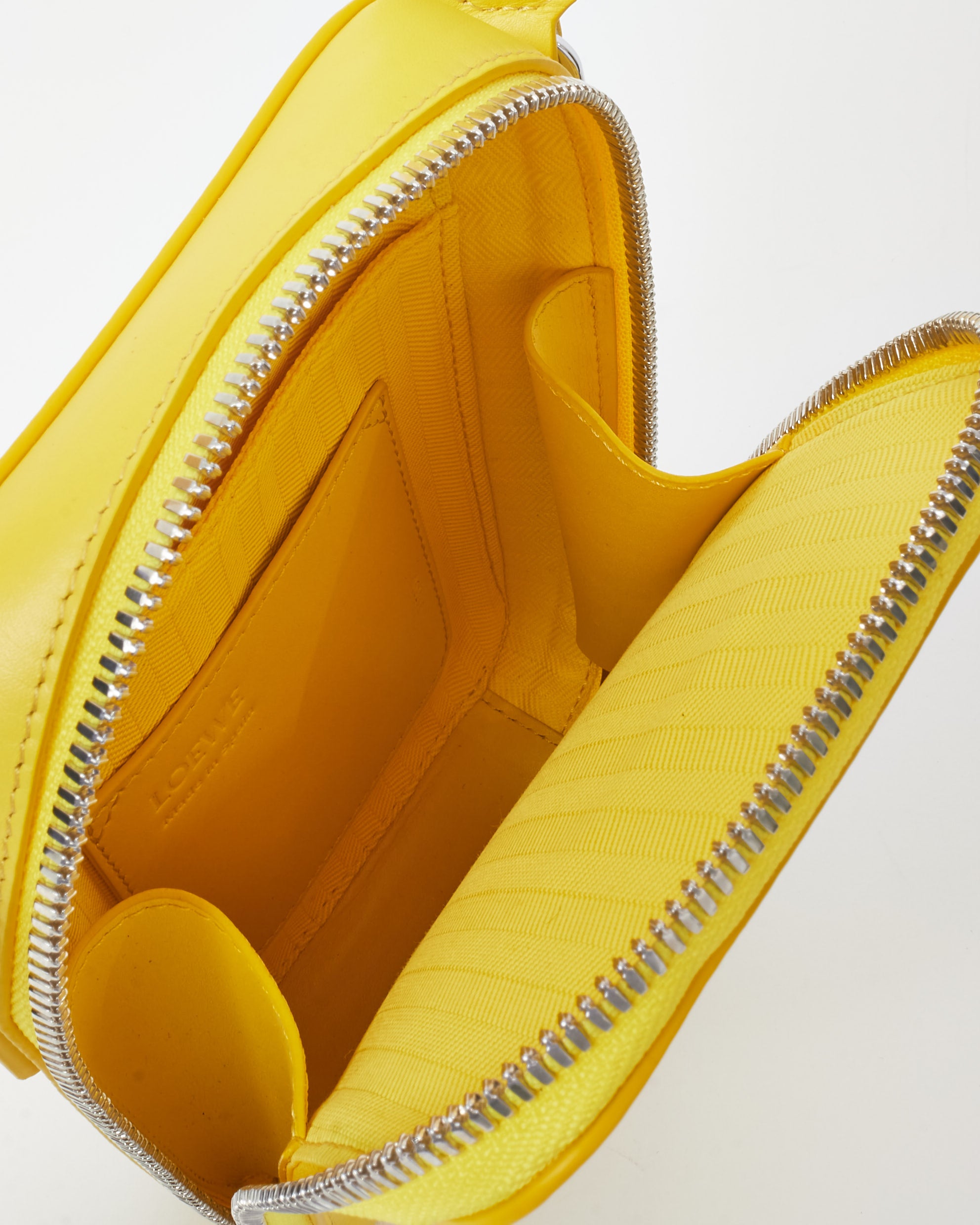 Buy Loewe Yellow Leather Logo Vertical Pocket Crossbody Bag
