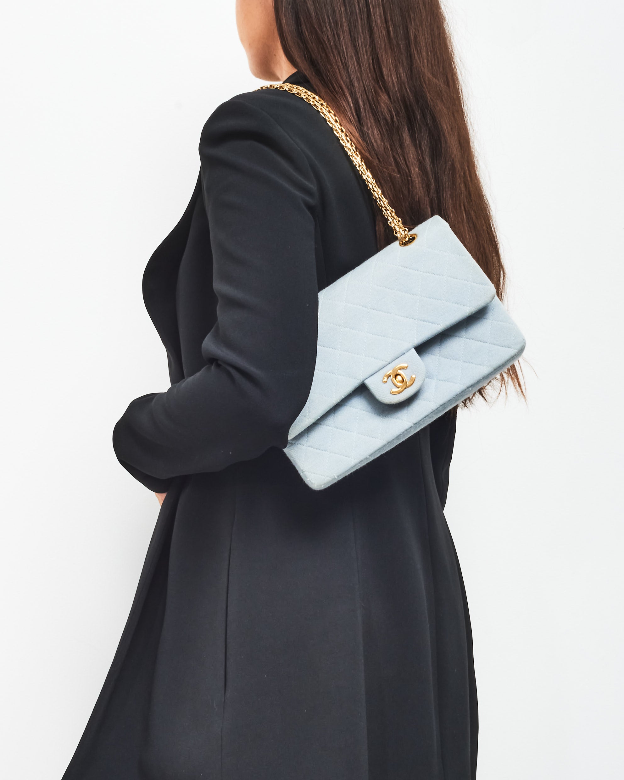 Buy Chanel Light Blue Denim Small Double Flap Bag GHW & Reissue