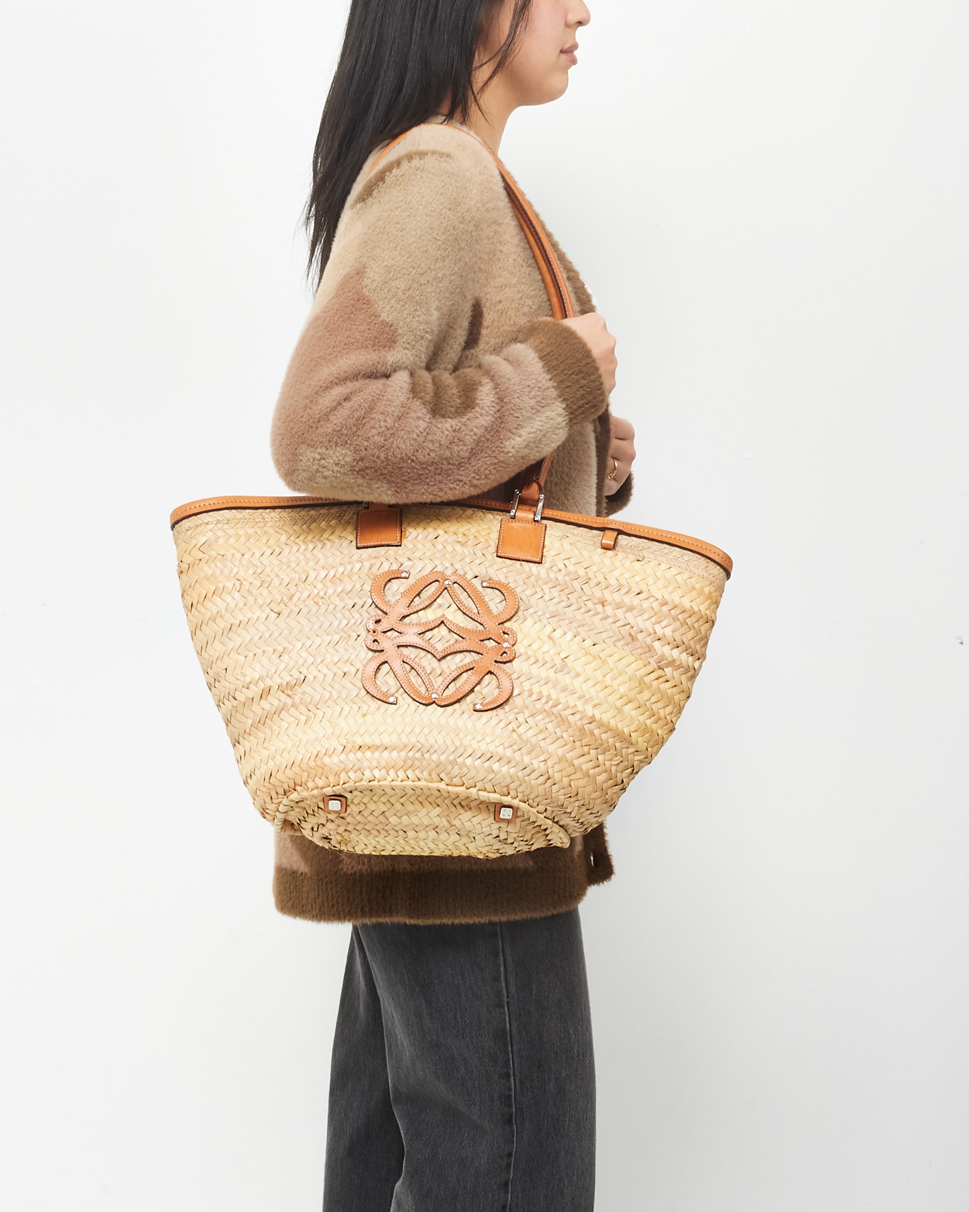Loewe Basket Bags Australia Buy Loewe Vintage Beige Straw Anagram
