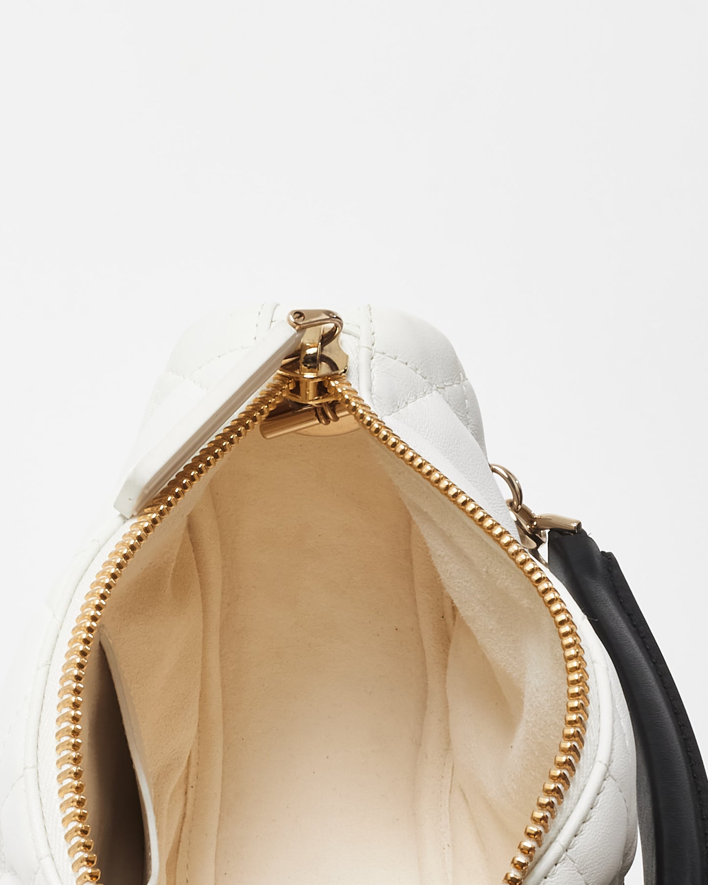 Dior White Cannage Leather Vibe Shoulder Bag W/ Top Handle