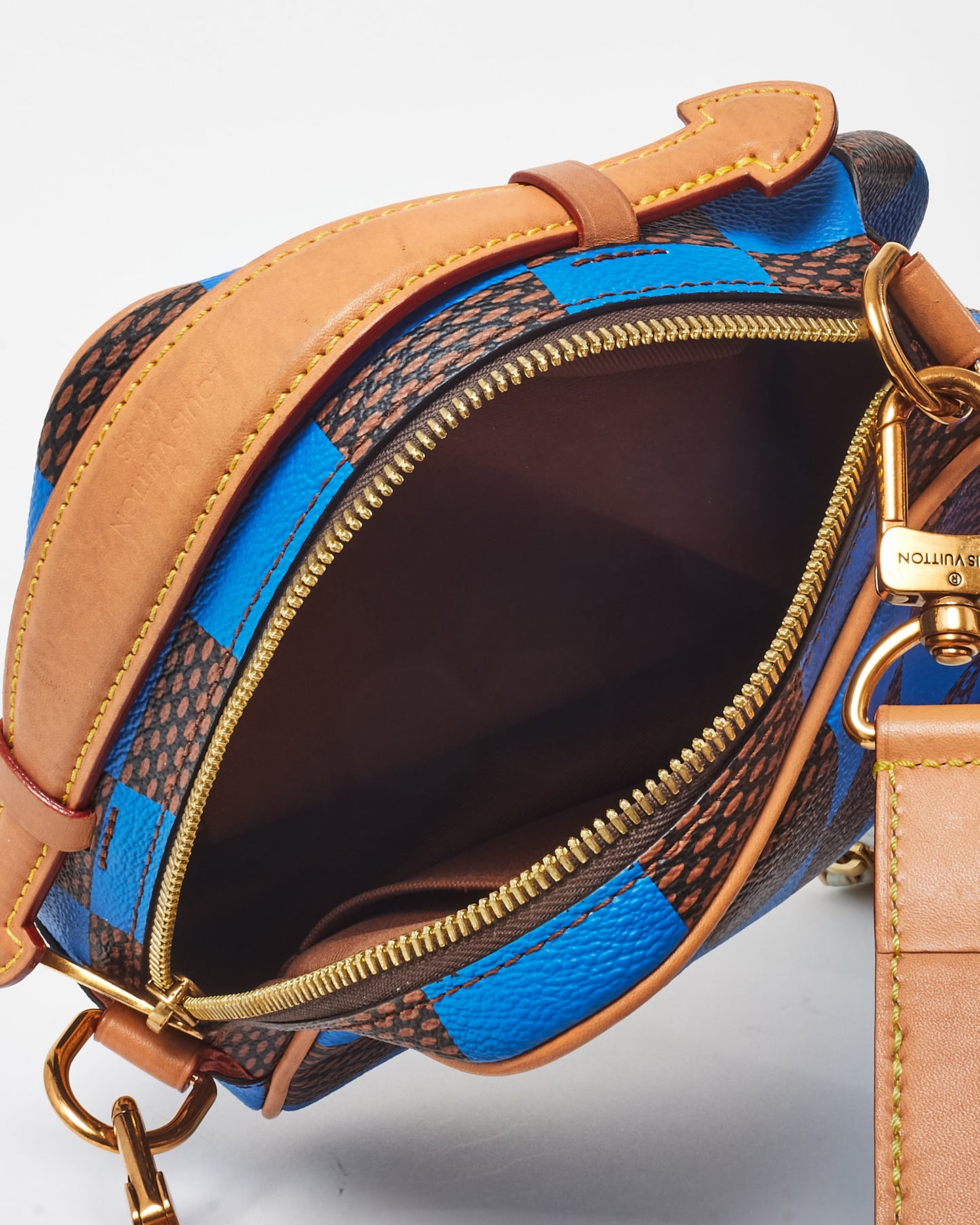 Louis Vuitton Blue & Coated Canvas Chess Messenger Crossbody Bag - Défilé Homme P/É24