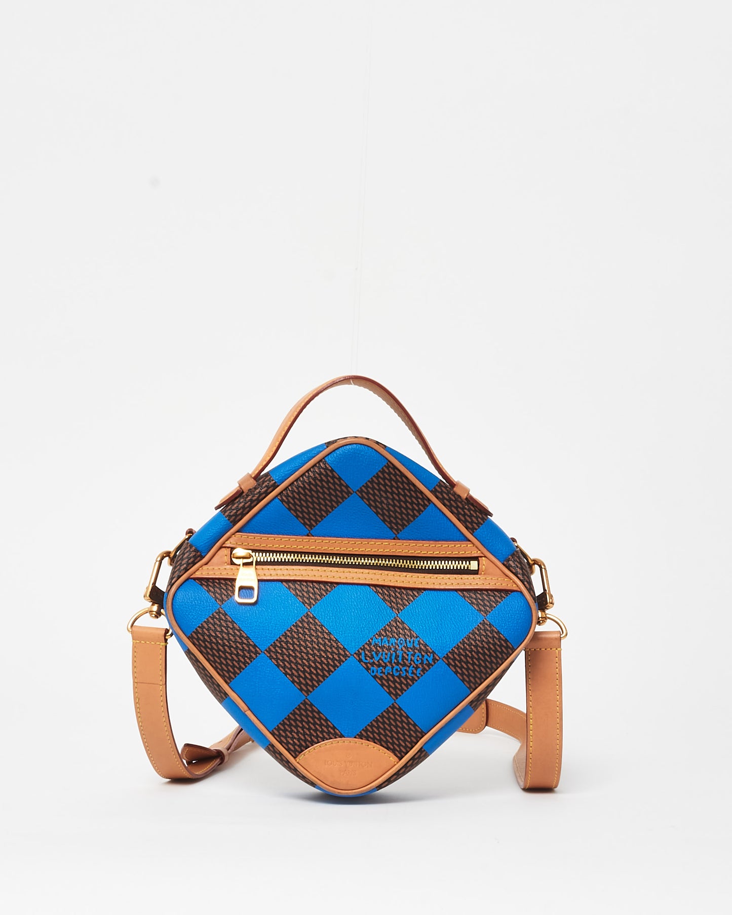 Louis Vuitton Blue & Coated Canvas Chess Messenger Crossbody Bag - Défilé Homme P/É24