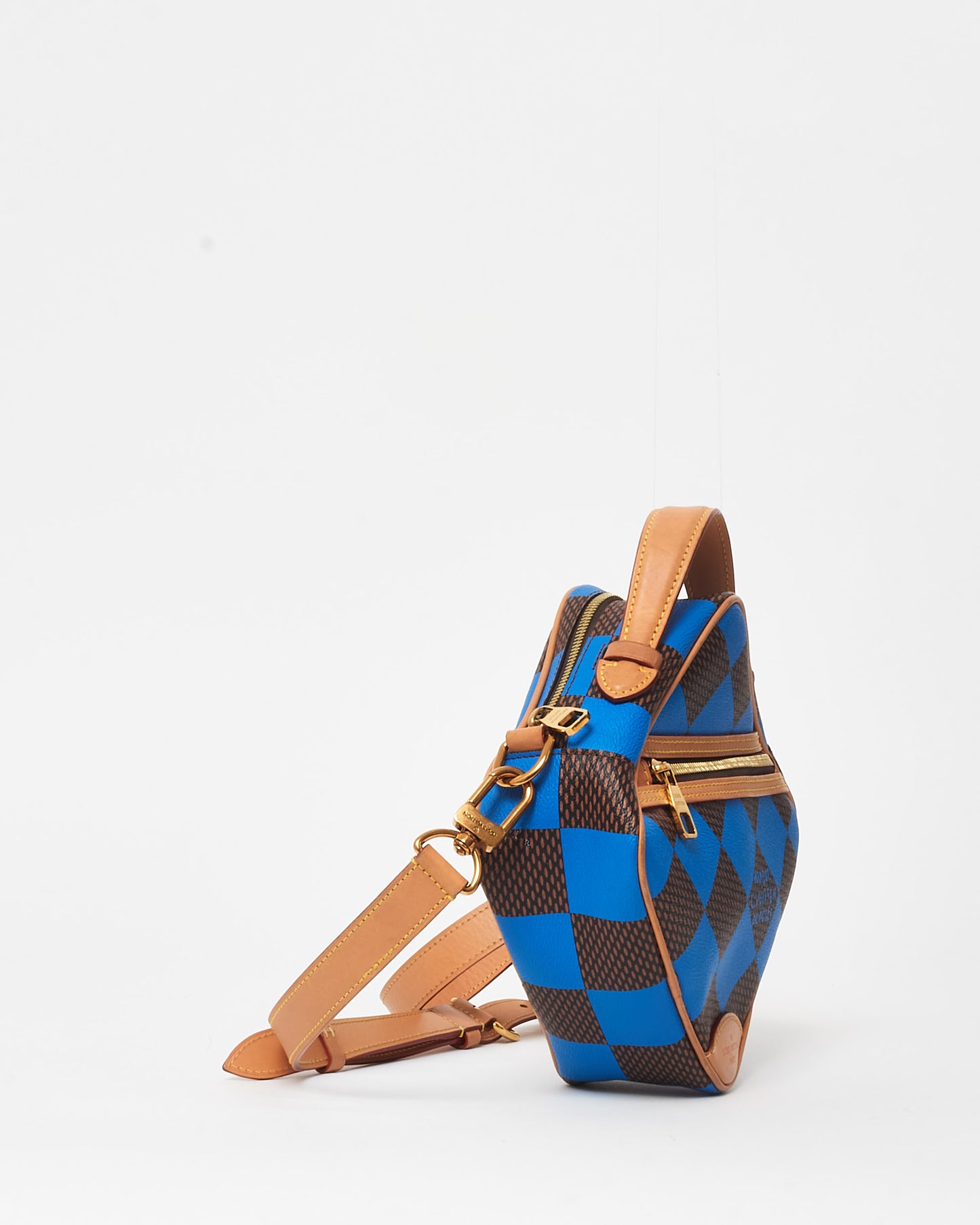 Louis Vuitton Blue & Coated Canvas Chess Messenger Crossbody Bag - Défilé Homme P/É24