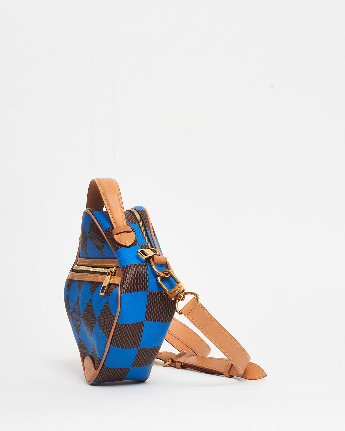 Louis Vuitton Blue & Coated Canvas Chess Messenger Crossbody Bag - Défilé Homme P/É24