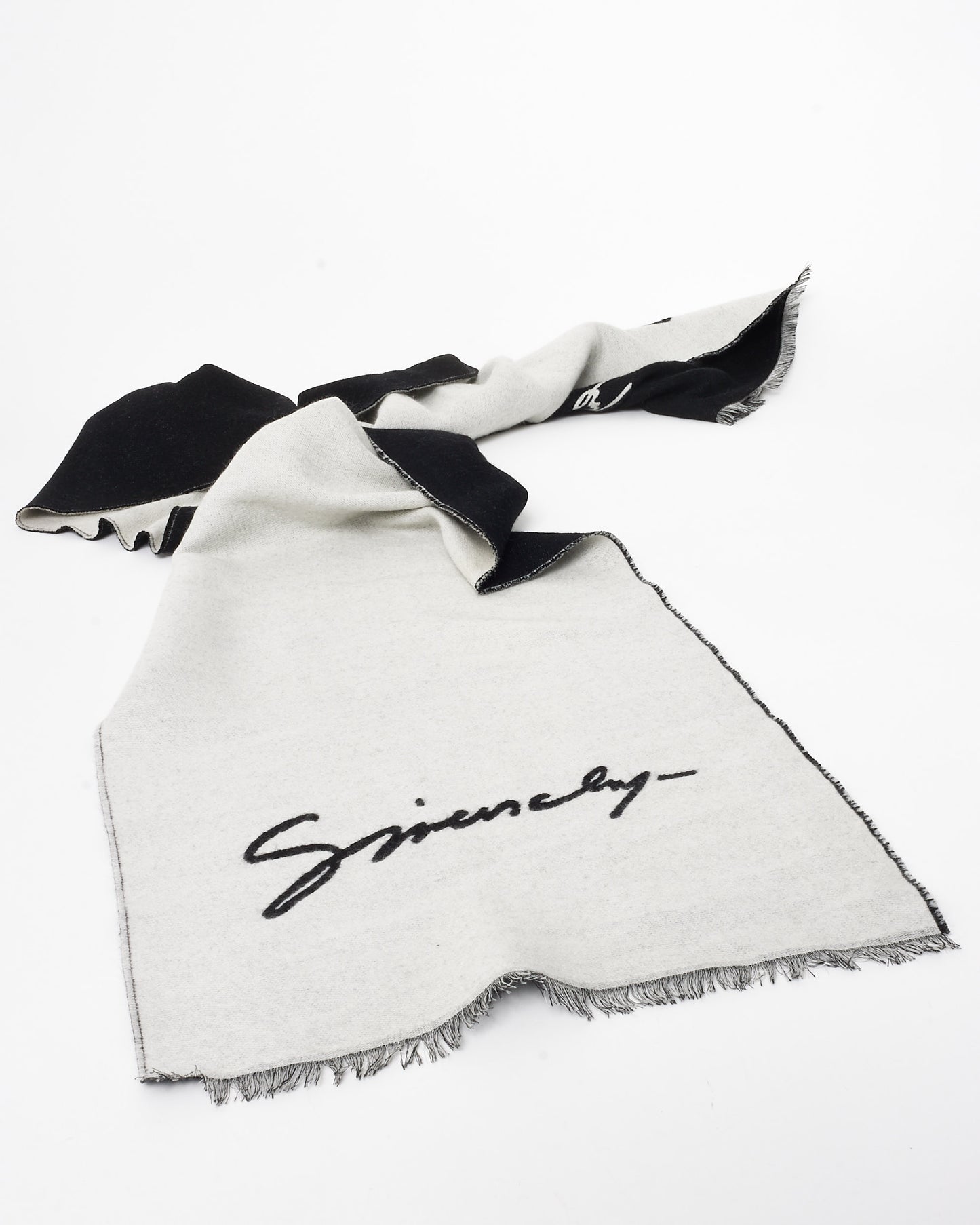 Givenchy Black & White Logo Scarf