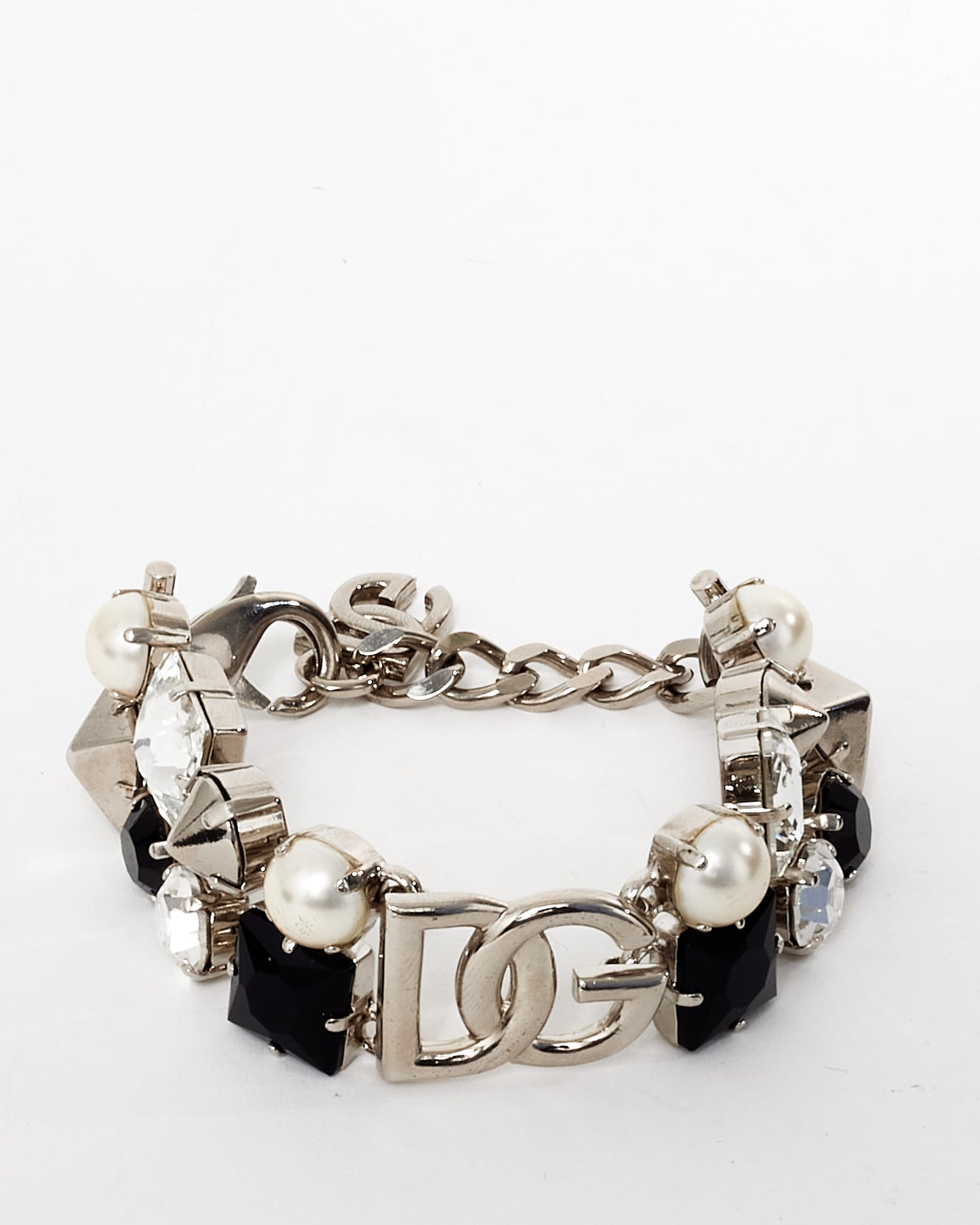 Dolce & Gabbana Black Crystal Logo Bracelet