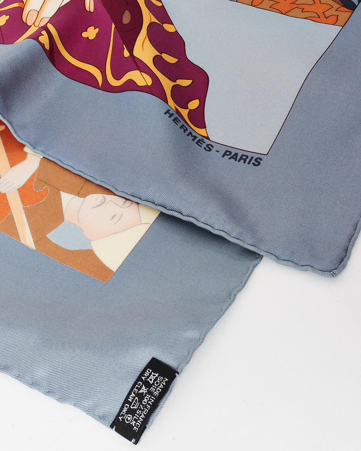 Hermès Charcoal & Burgundy Multi "Splendeur Des Maharajas II" Silk Scarf