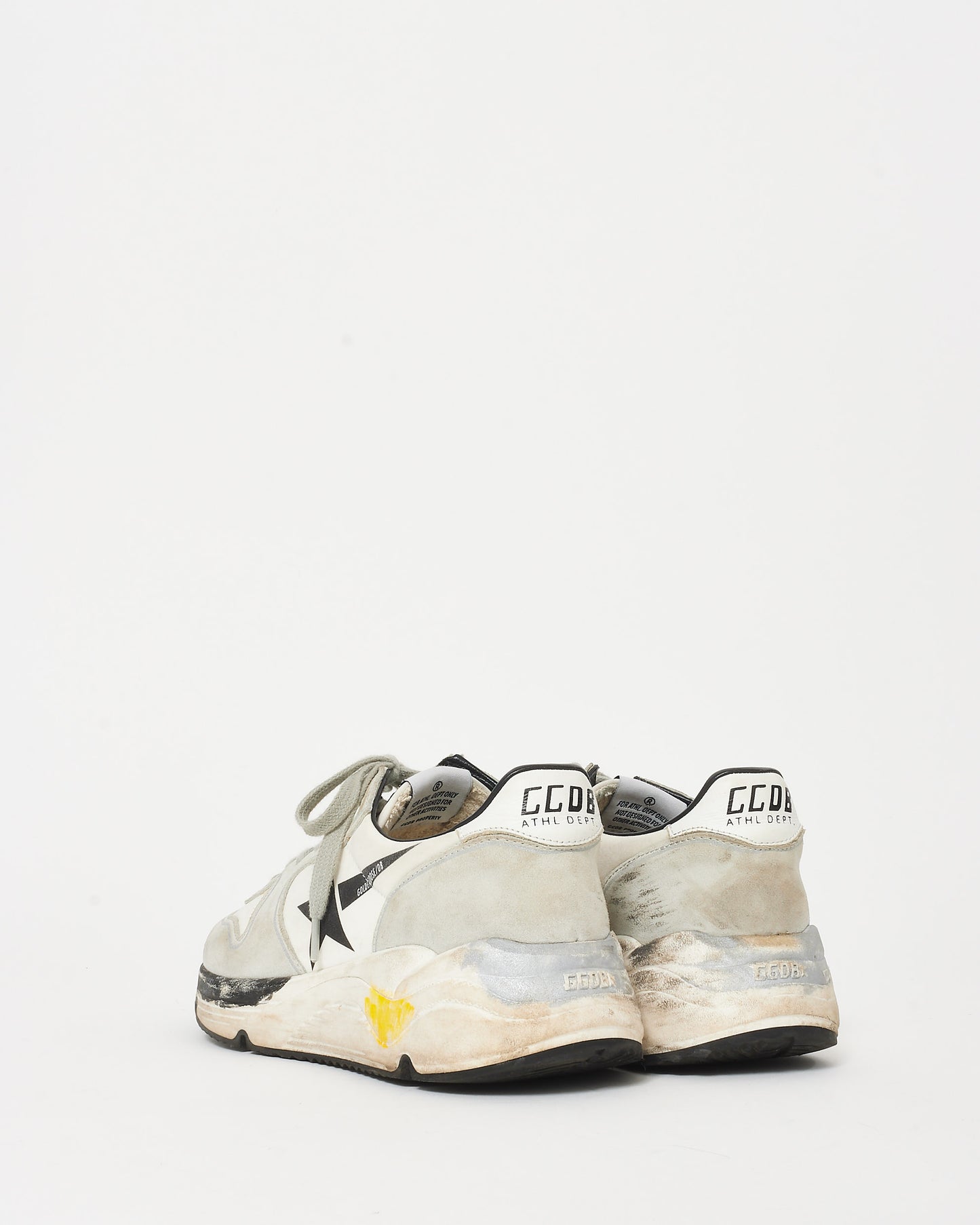 Golden Goose Black Grey & Yellow Running Sneakers - 37