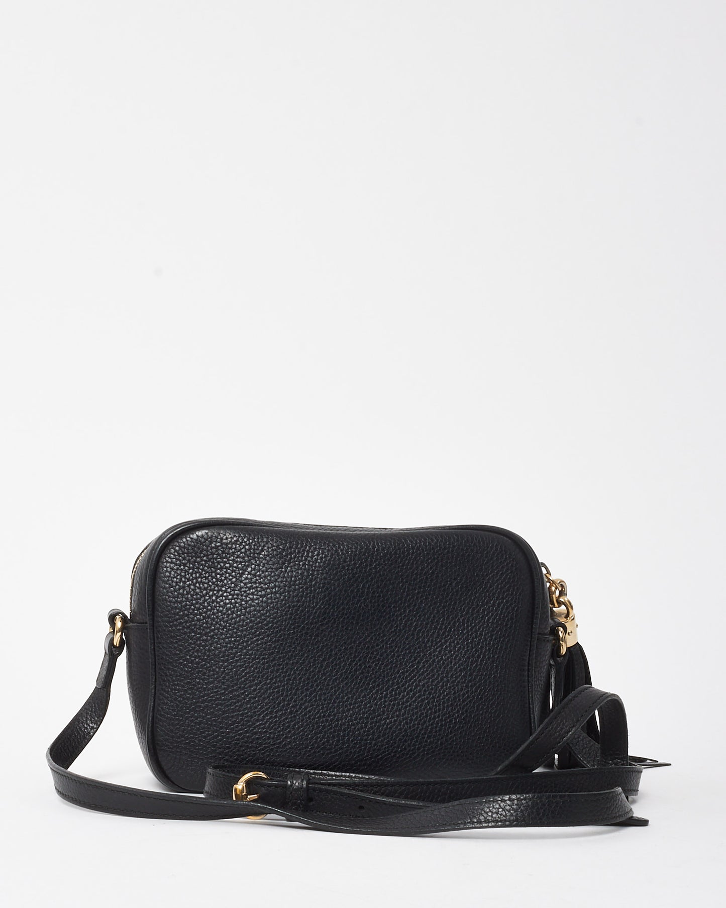 Gucci Black Pebbled Calfskin Leather GG Soho Disco Crossbody Bag