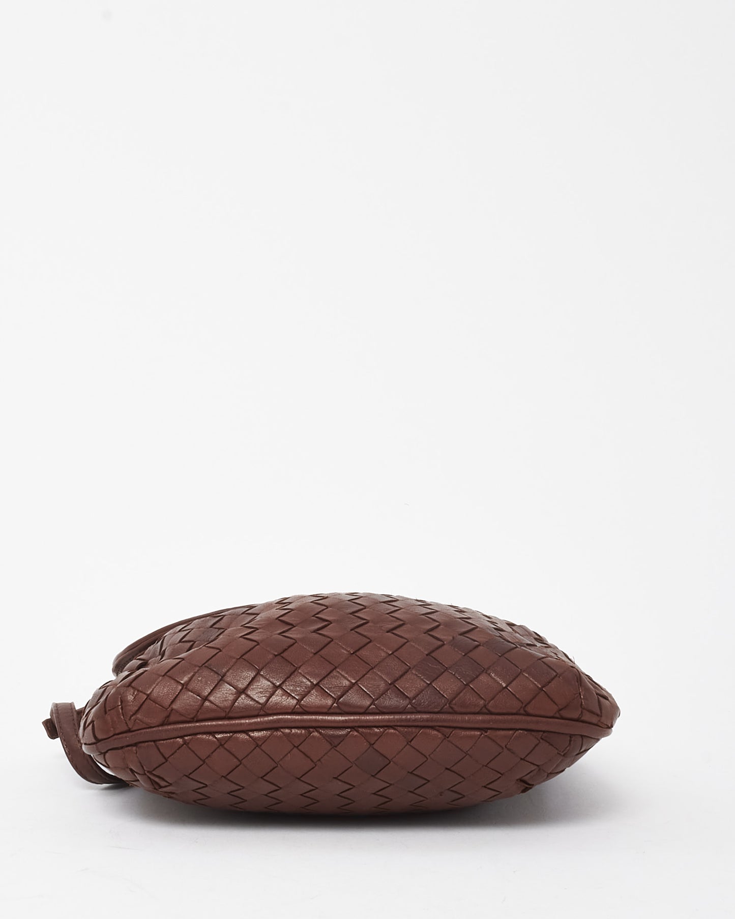 Bottega Veneta Vintage Brown Intrecciato Leather Small Flap Shoulder Bag