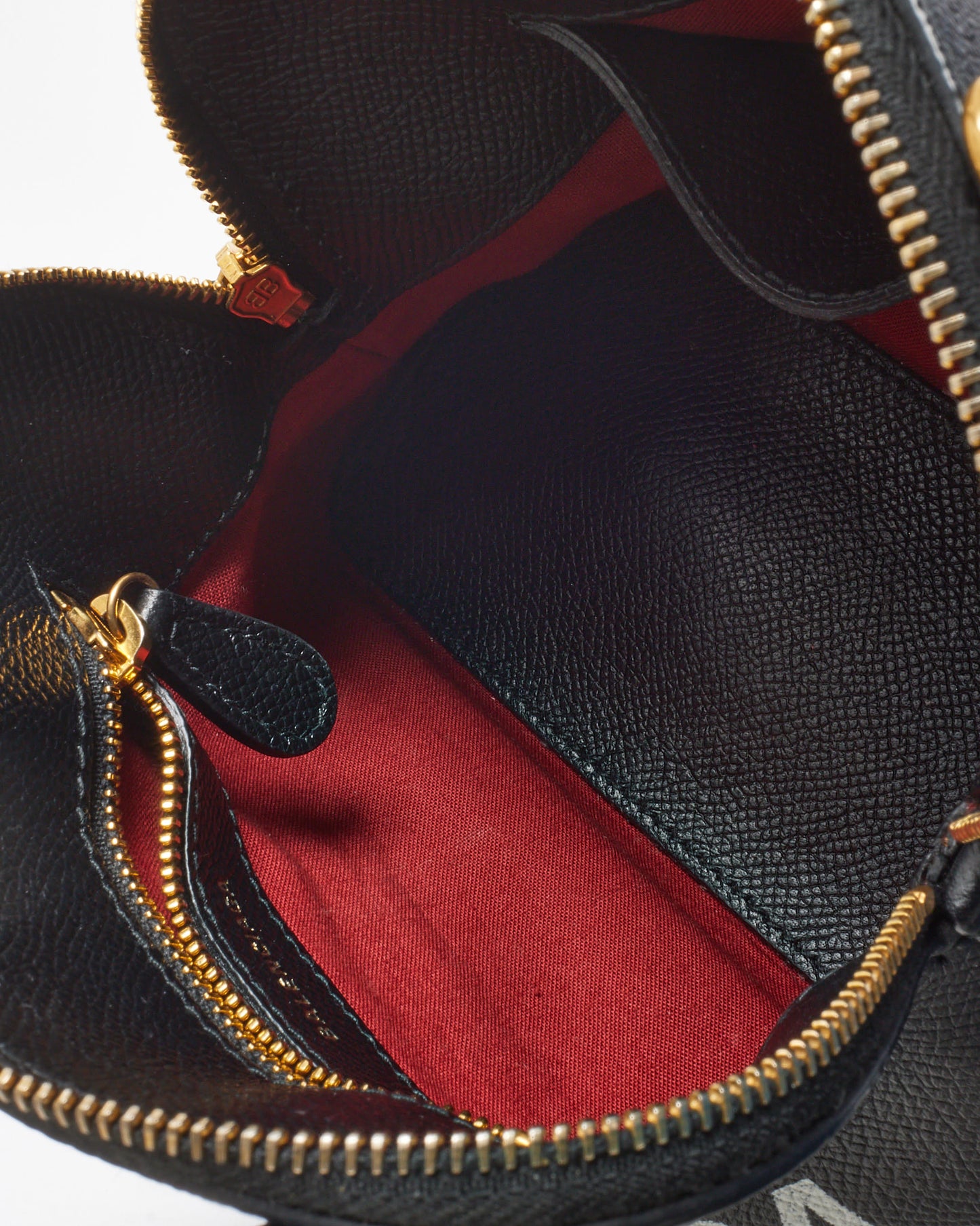 Balenciaga Black Grained Calfskin White Logo XXS Ville Top Handle Bag with Strap