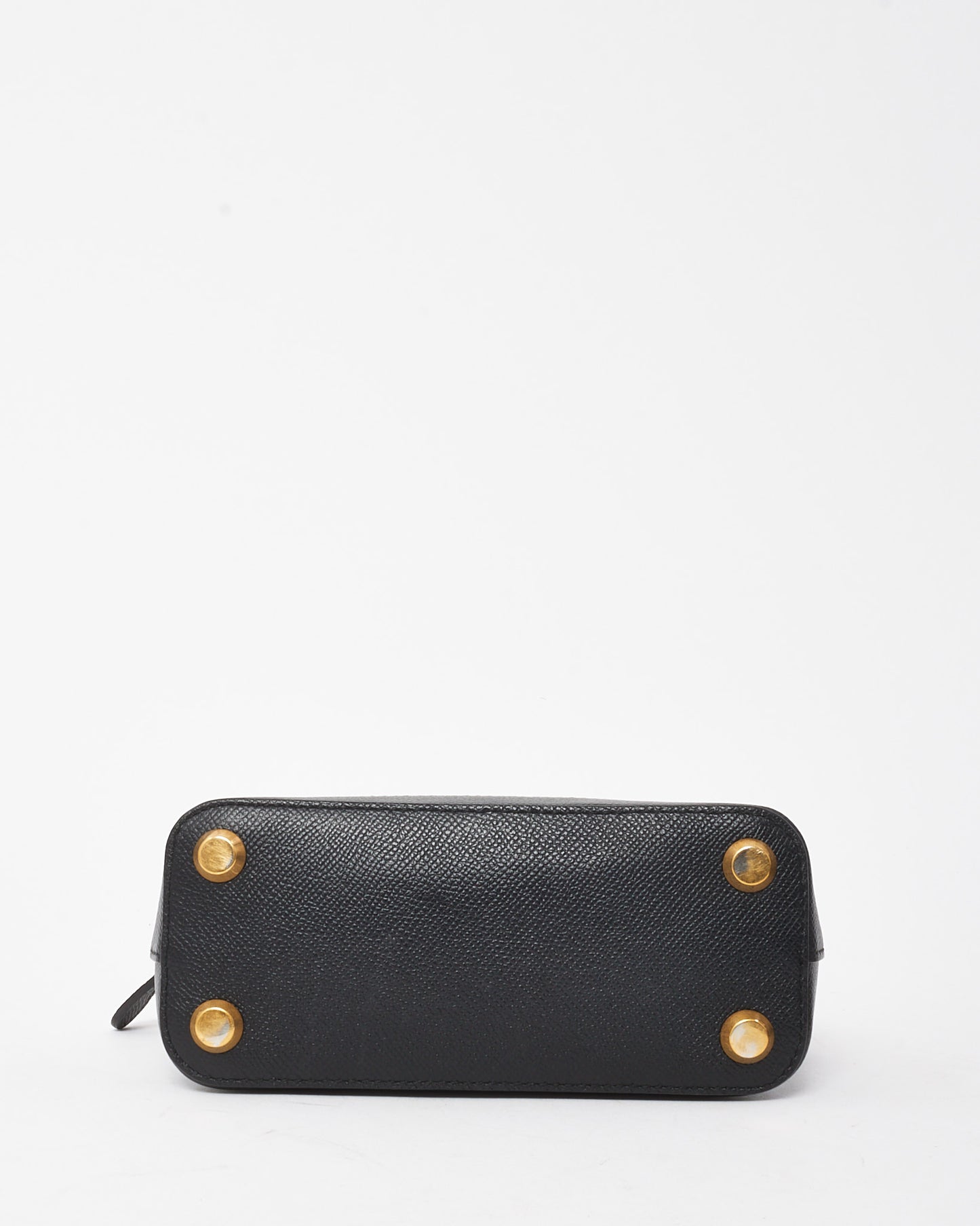 Balenciaga Black Grained Calfskin White Logo XXS Ville Top Handle Bag with Strap