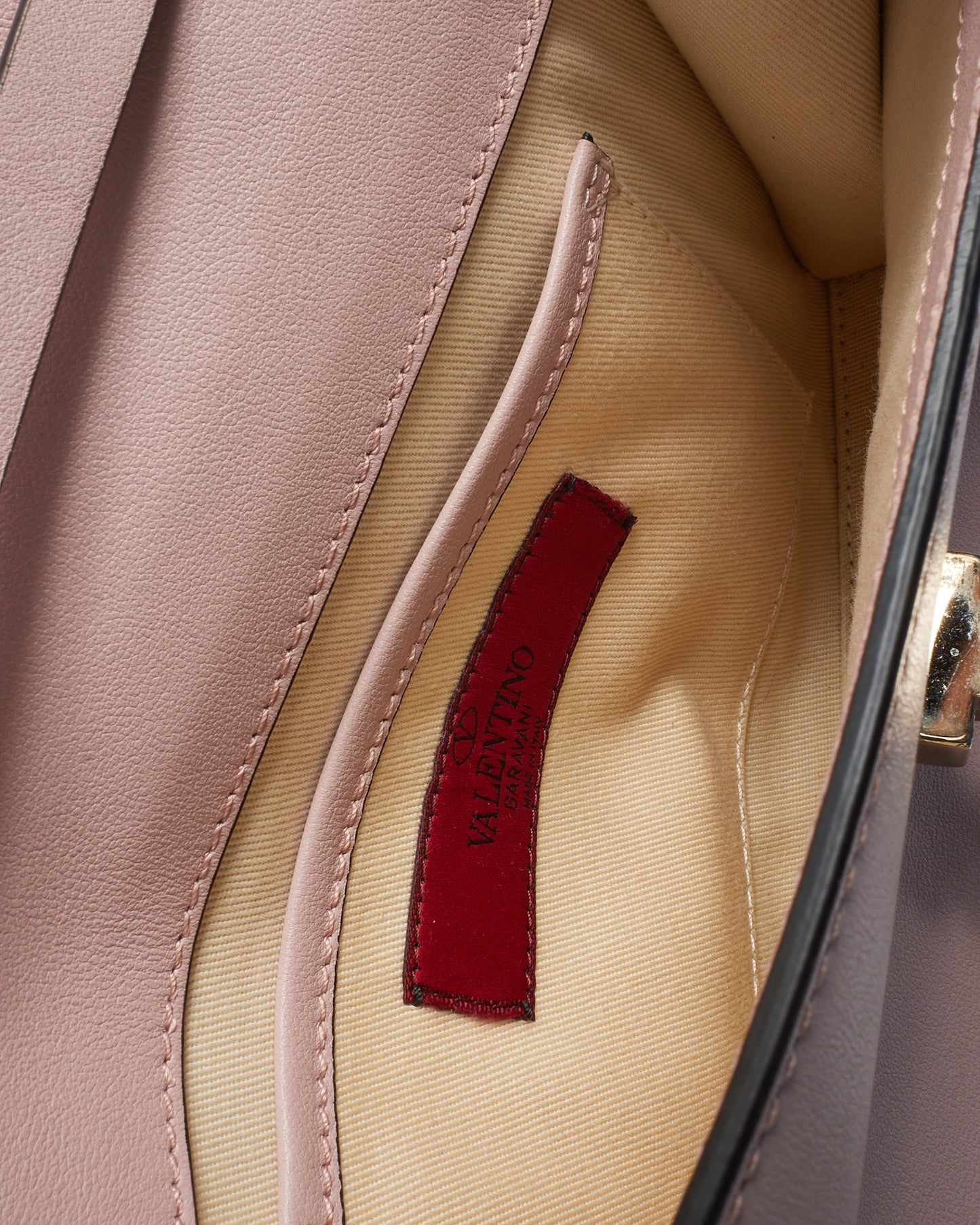 Valentino Pink Smooth Leather Small Rockstud Crossbody Bag