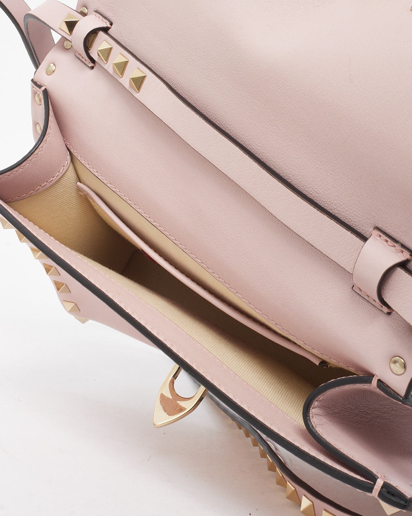 Valentino Pink Smooth Leather Small Rockstud Crossbody Bag