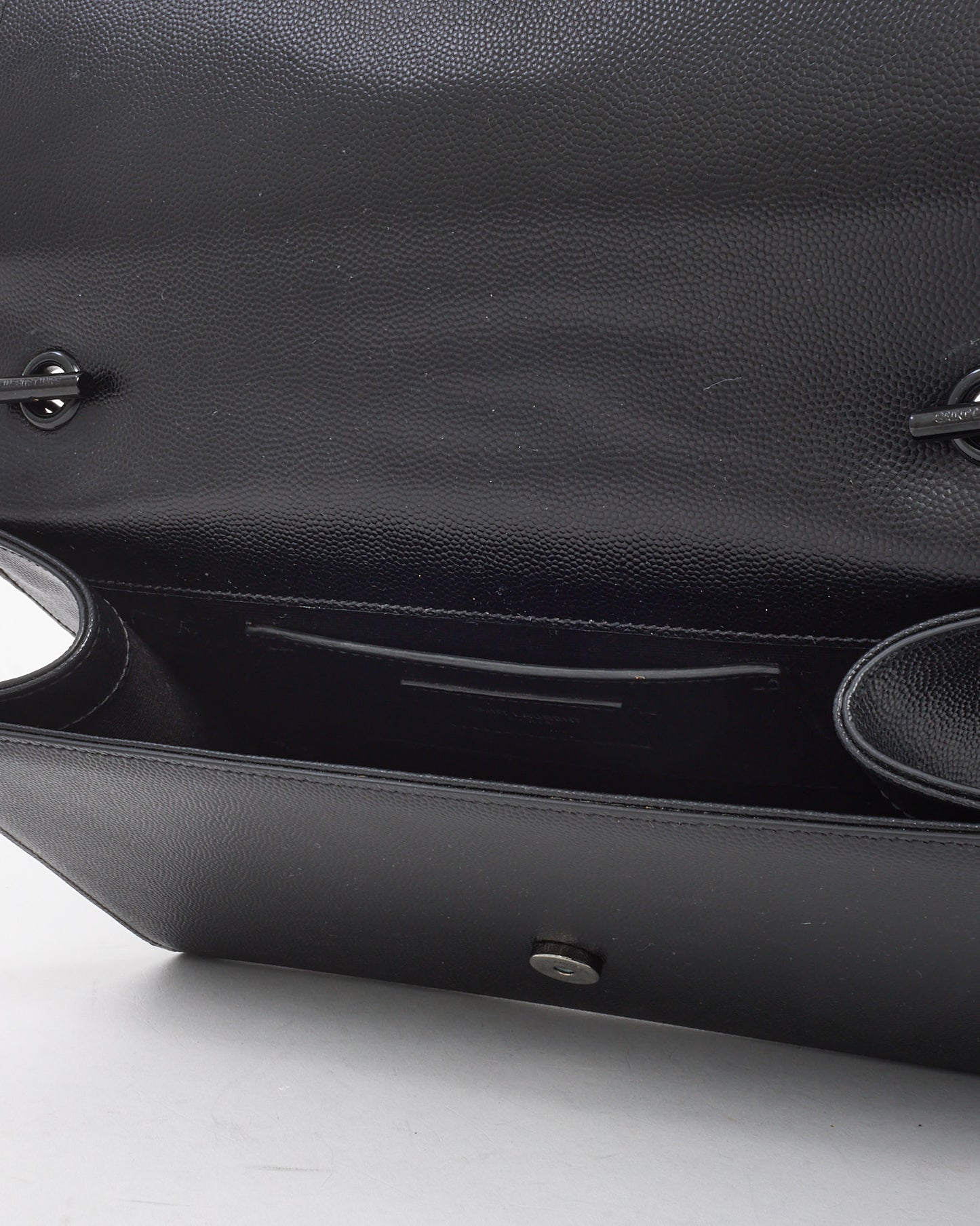 Saint Laurent Black Grain De Poudre Medium Tonal YSL Kate Shoulder Bag