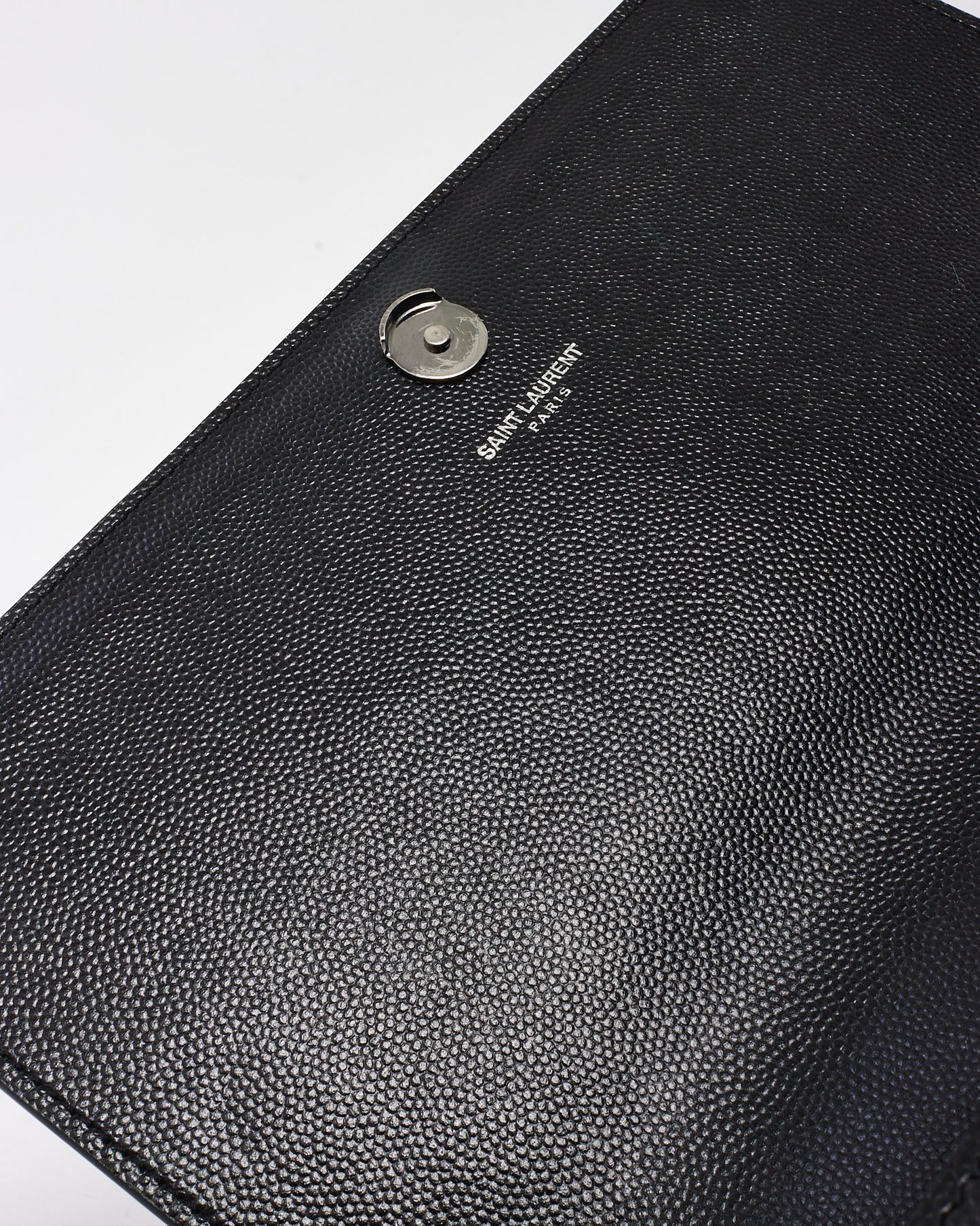 Saint Laurent Black Grain De Poudre Medium Tonal YSL Kate Shoulder Bag