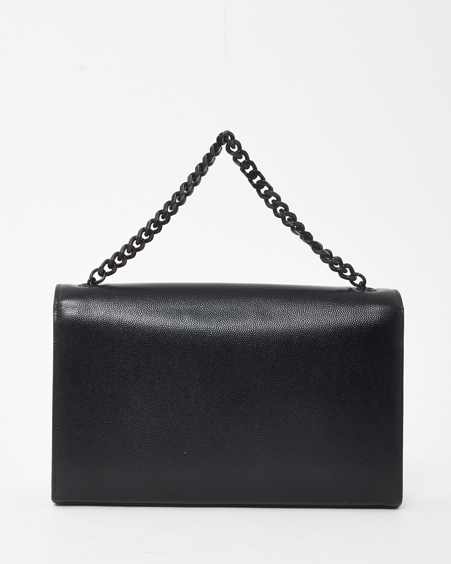 Saint Laurent Black Grain De Poudre Medium Tonal YSL Kate Shoulder Bag