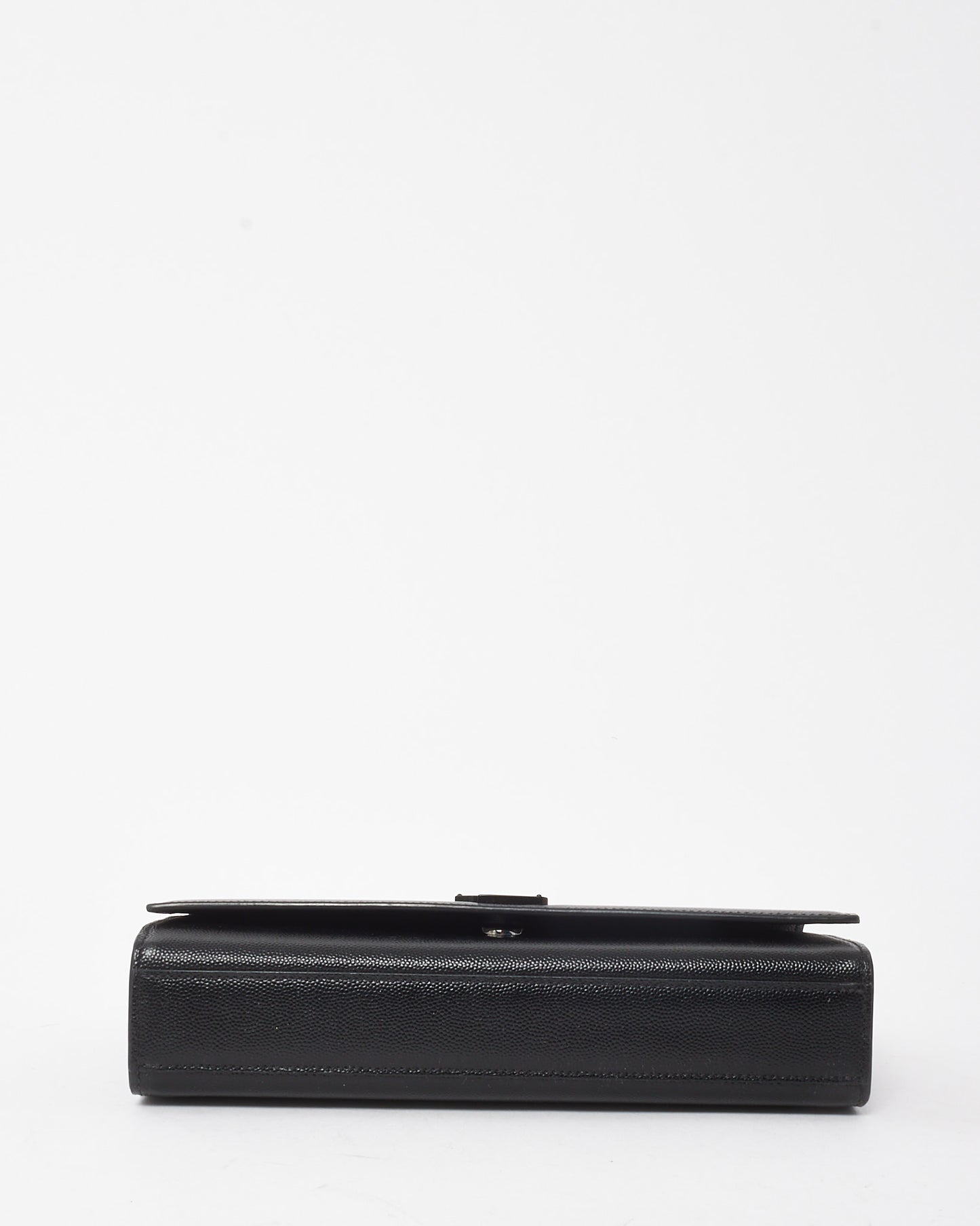 Saint Laurent Black Grain De Poudre Medium Tonal YSL Kate Shoulder Bag