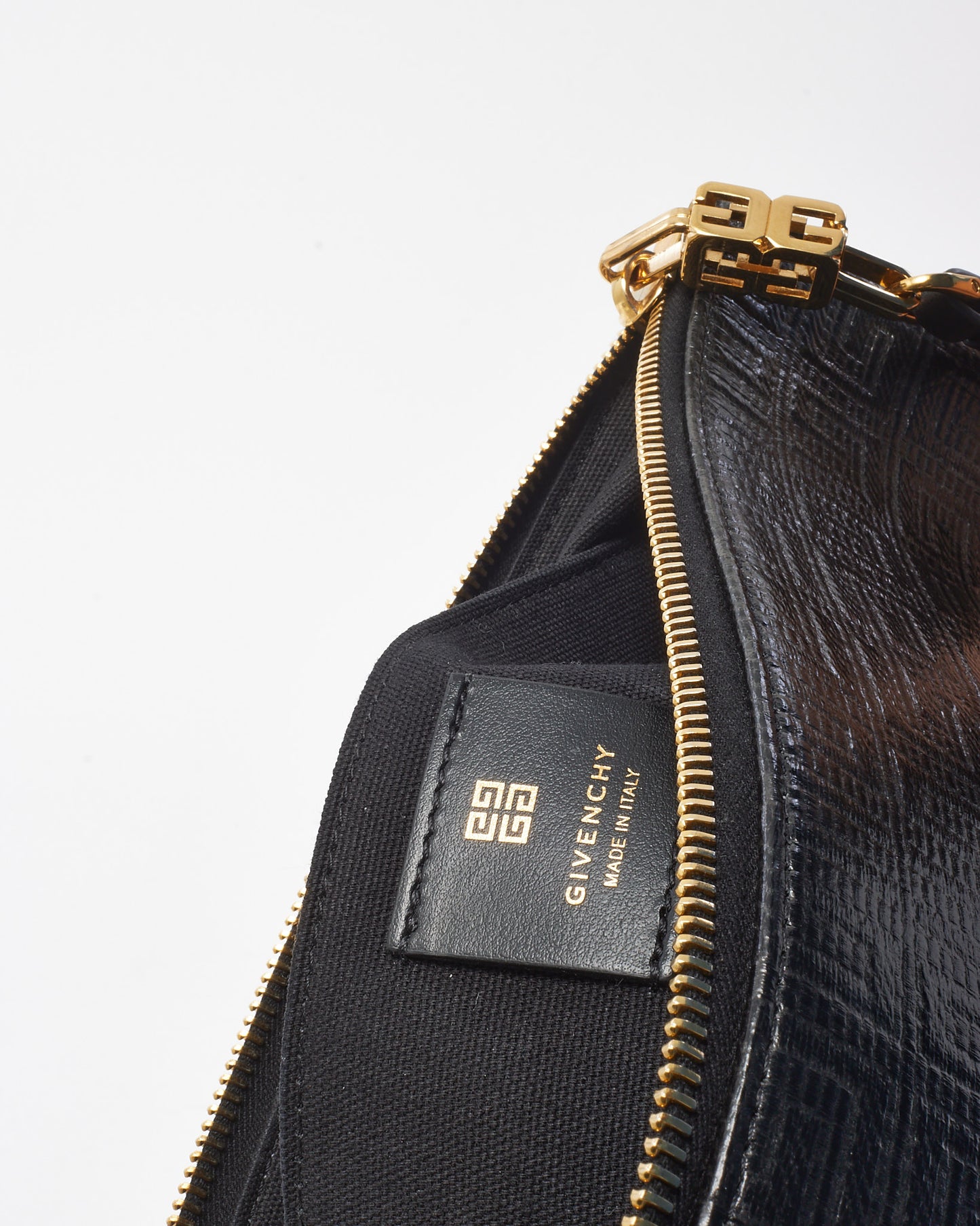 Givenchy Black 4G Coated Canvas Large Logo Wristlet Pouch