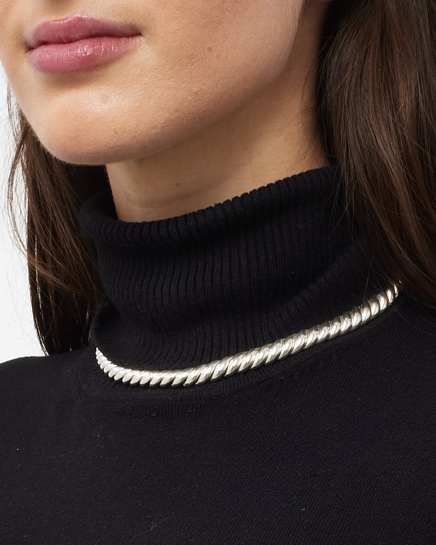 David Yurman Sterling Silver Sculpted Cable Collar Necklace