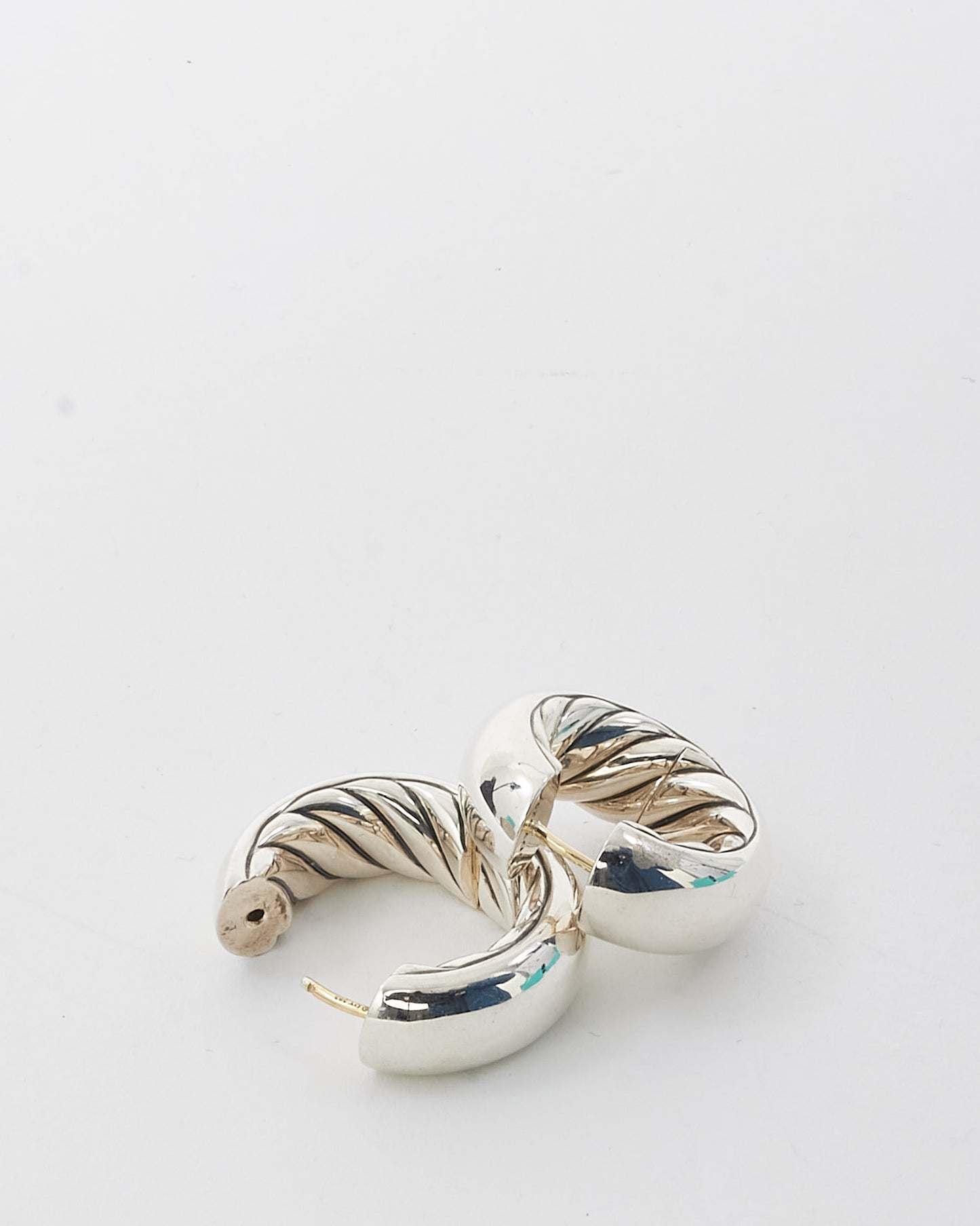 David Yurman Sterling Silver 13.4mm DY Mercer Micro Hoop Earrings