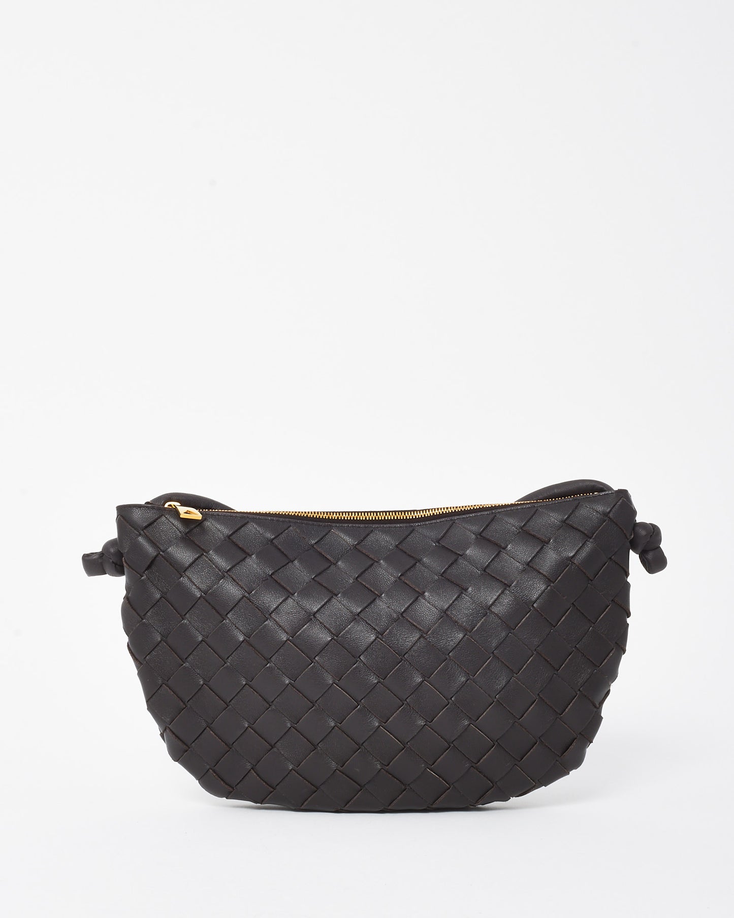 Bottega Veneta Brown (Fondant) Intrecciato Leather Small Turn Pouch Bag