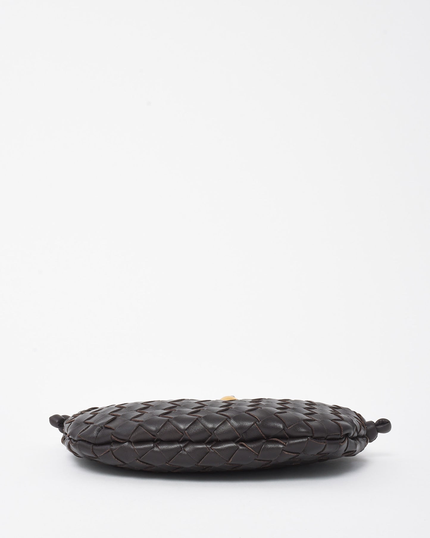 Bottega Veneta Brown (Fondant) Intrecciato Leather Small Turn Pouch Bag