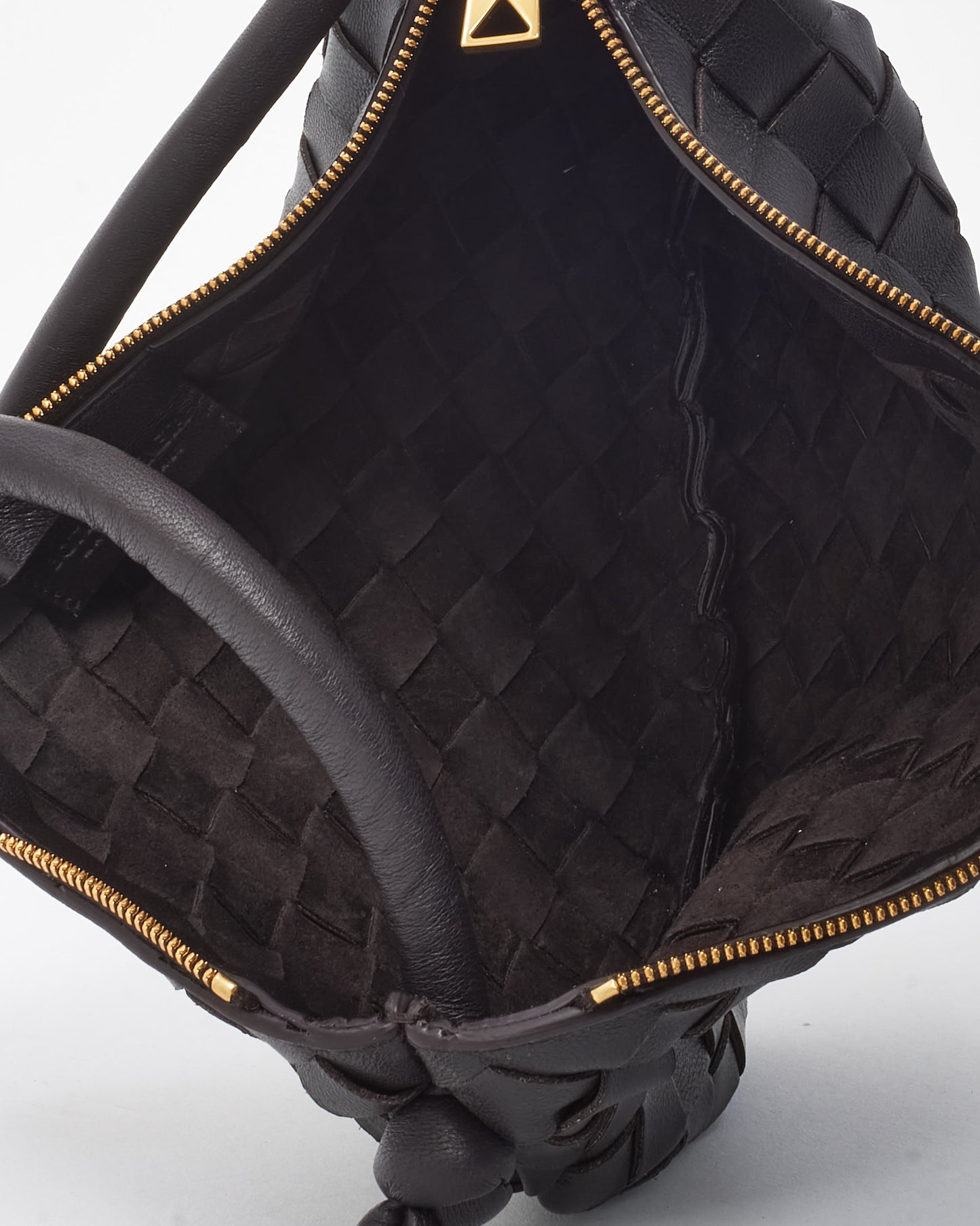 Bottega Veneta Brown (Fondant) Intrecciato Leather Small Turn Pouch Bag