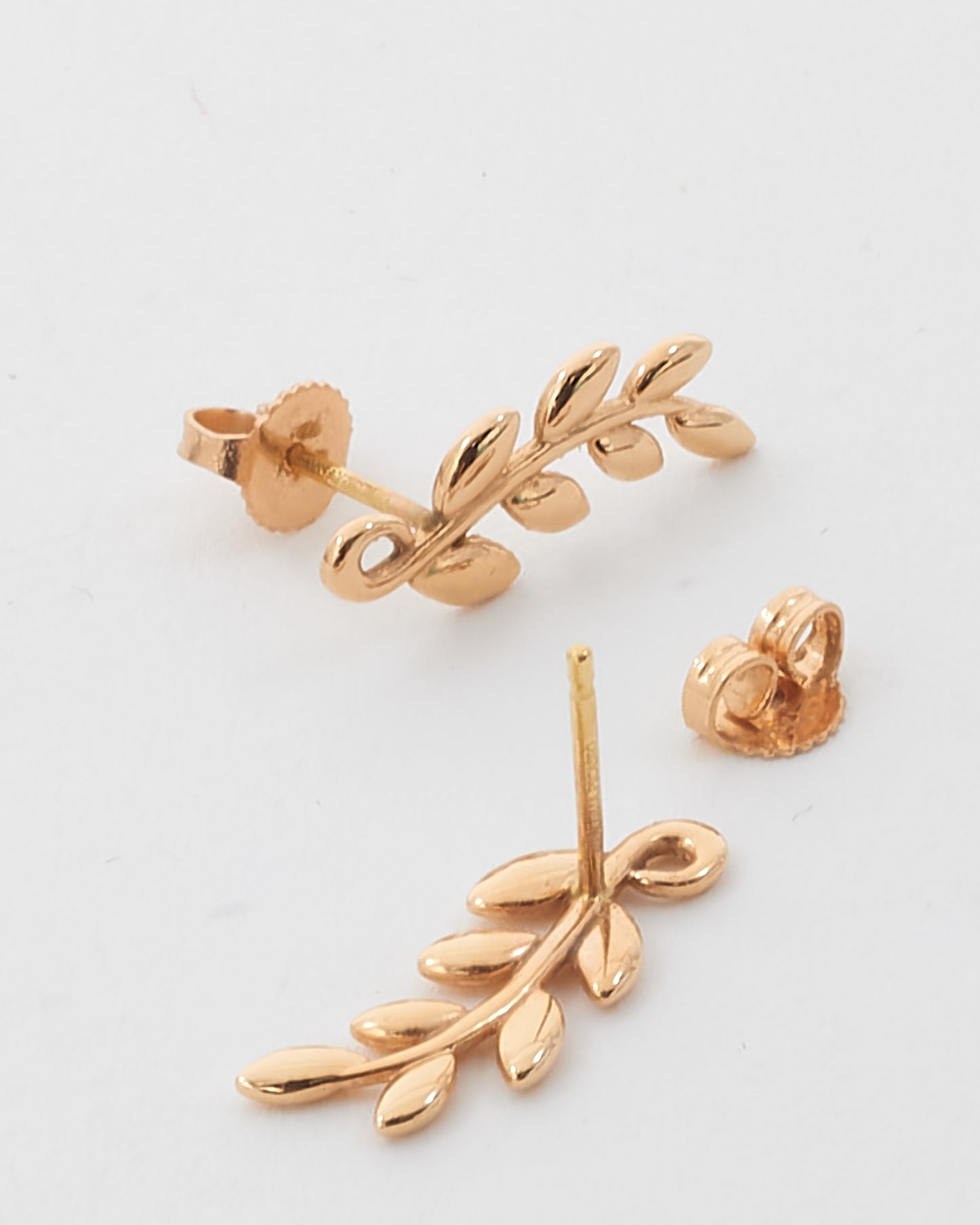 Tiffany & Co. 18K Rose Paloma Picasso Gold Olive Leaf Climber Earrings