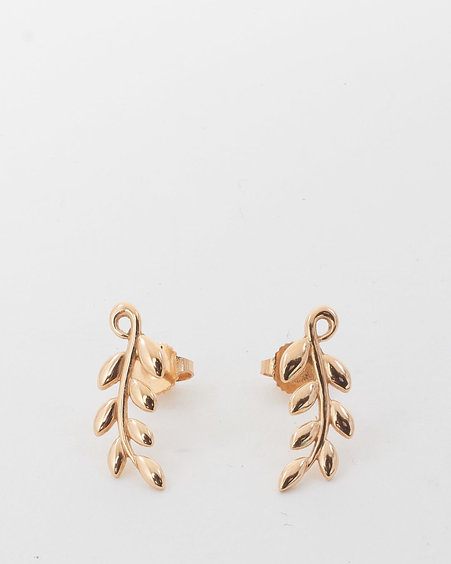 Tiffany & Co. 18K Rose Paloma Picasso Gold Olive Leaf Climber Earrings