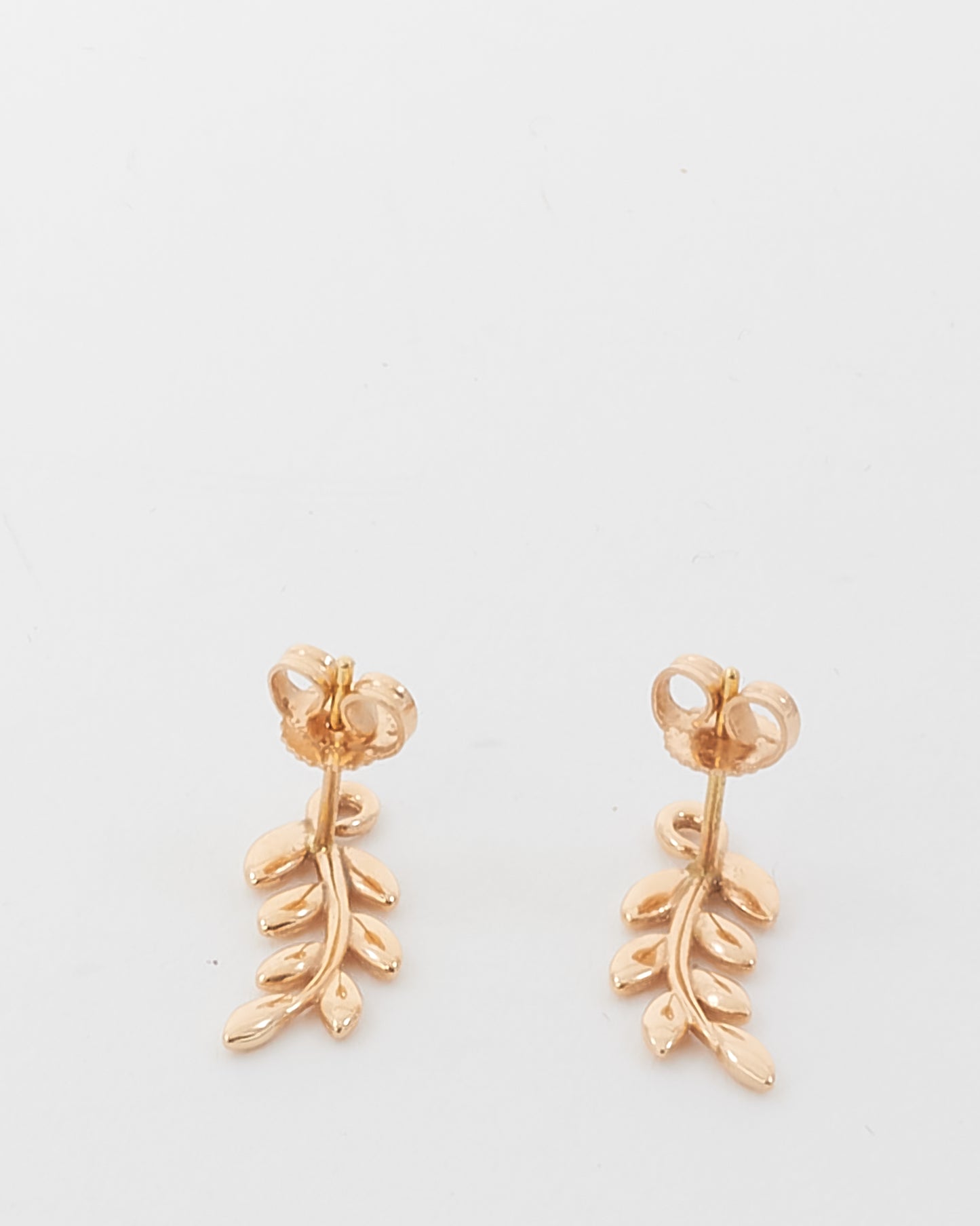 Tiffany & Co. 18K Rose Paloma Picasso Gold Olive Leaf Climber Earrings