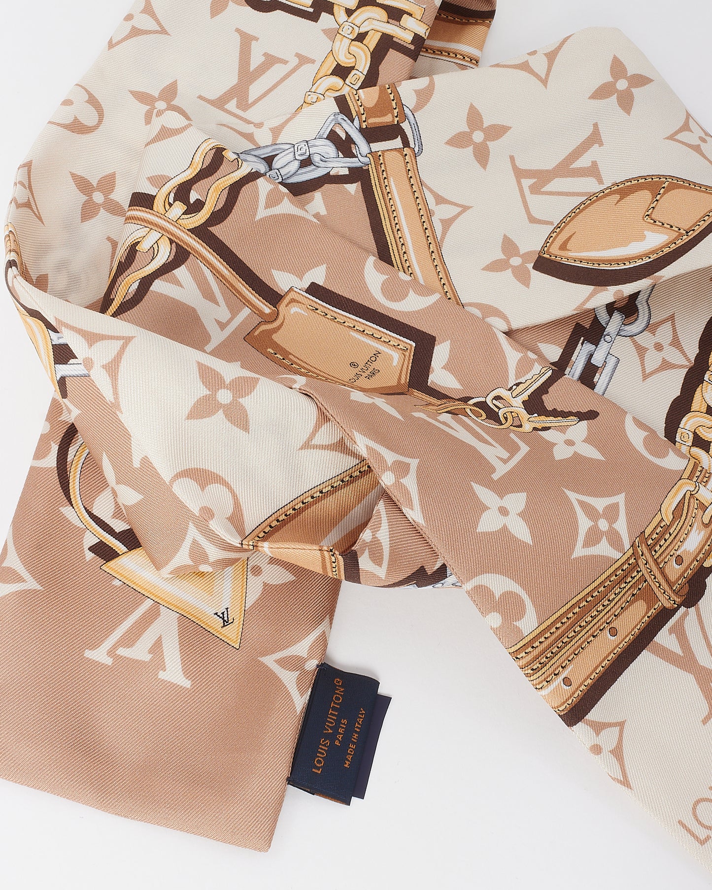 Louis Vuitton Pink "Dune" Monogram Confidential Silk Bandeau Twilly Scarf