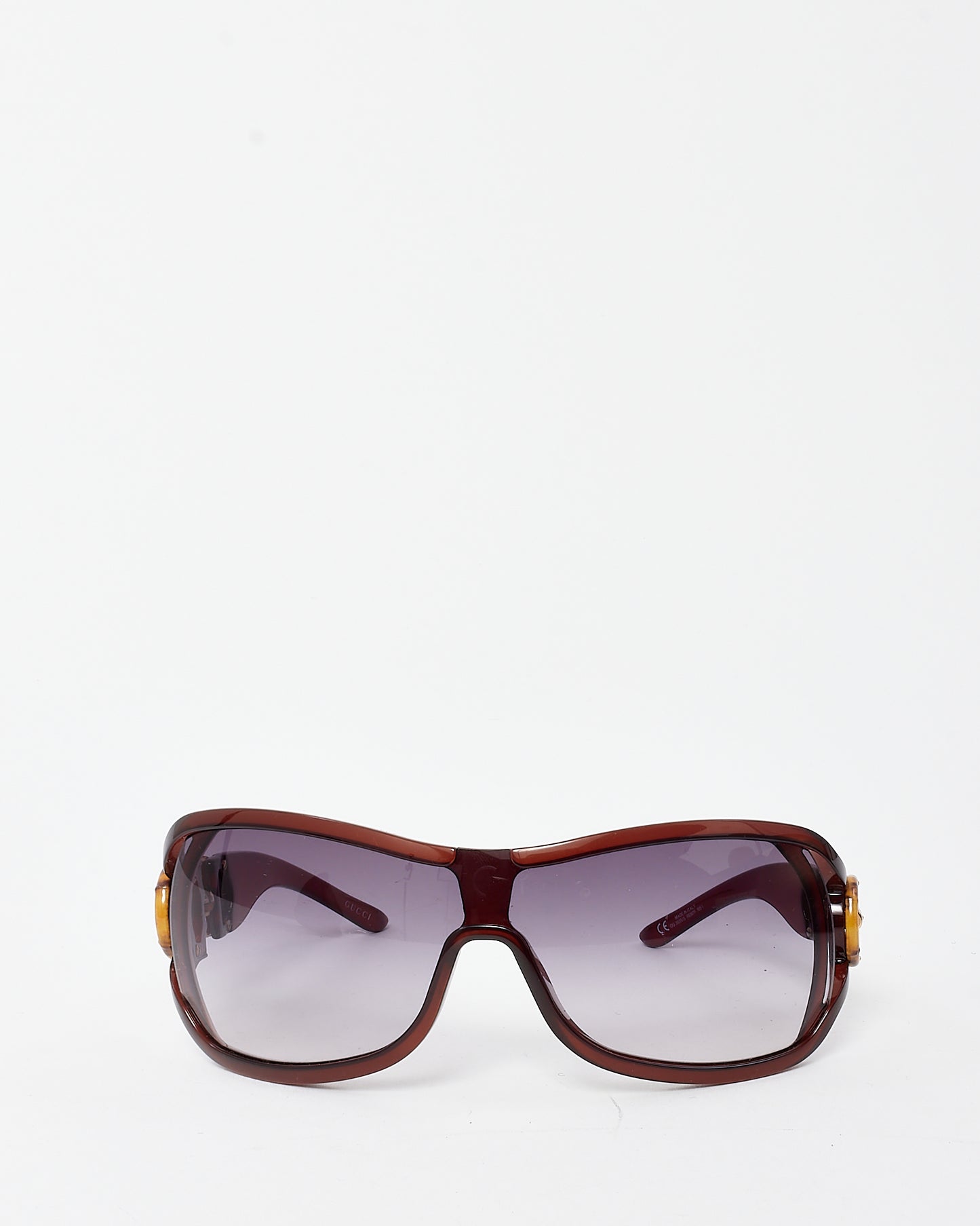 Gucci Vintage Brown Bamboo Horsebit GG3035/S Shield Sunglasses