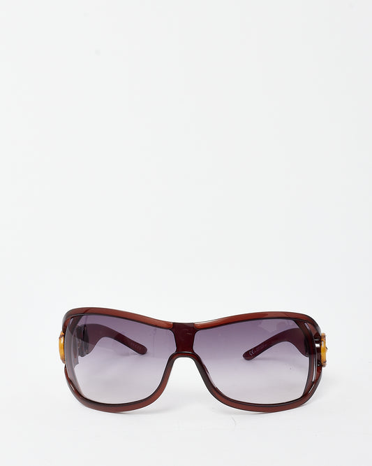 Gucci Vintage Brown Bamboo Horsebit GG3035/S Shield Sunglasses