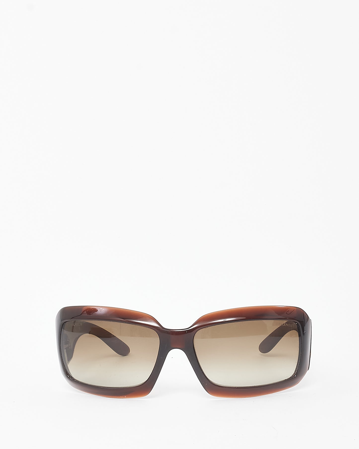 Chanel Vintage Brown White CC Logo 5076-H Rectangle Sunglasses