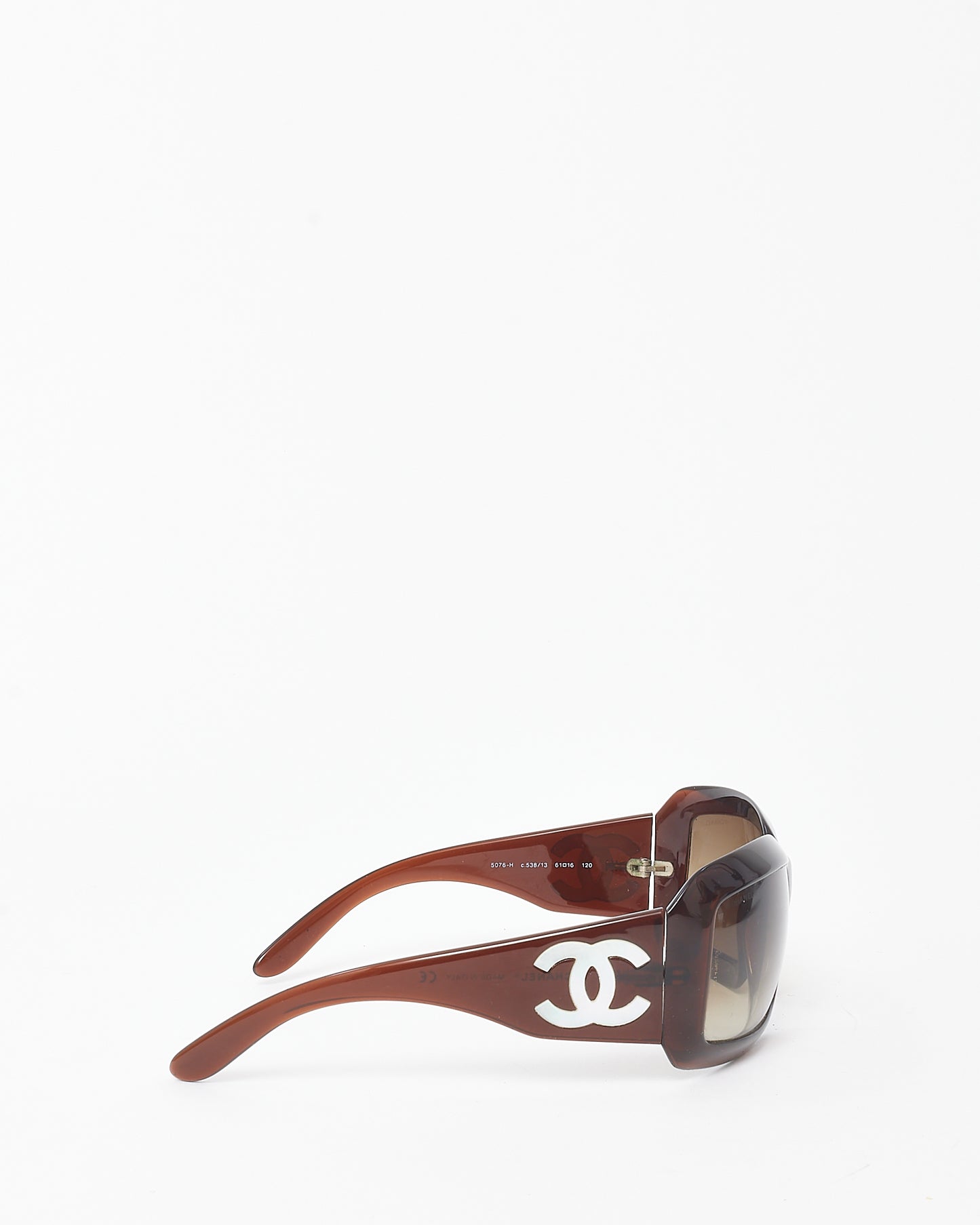 Chanel Vintage Brown White CC Logo 5076-H Rectangle Sunglasses