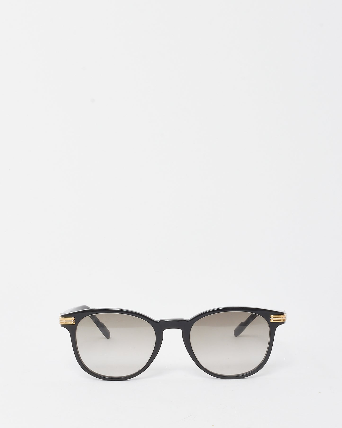 Cartier Men's Black Round Wayfarer Blue Lens CT0221O Prescription Sunglasses