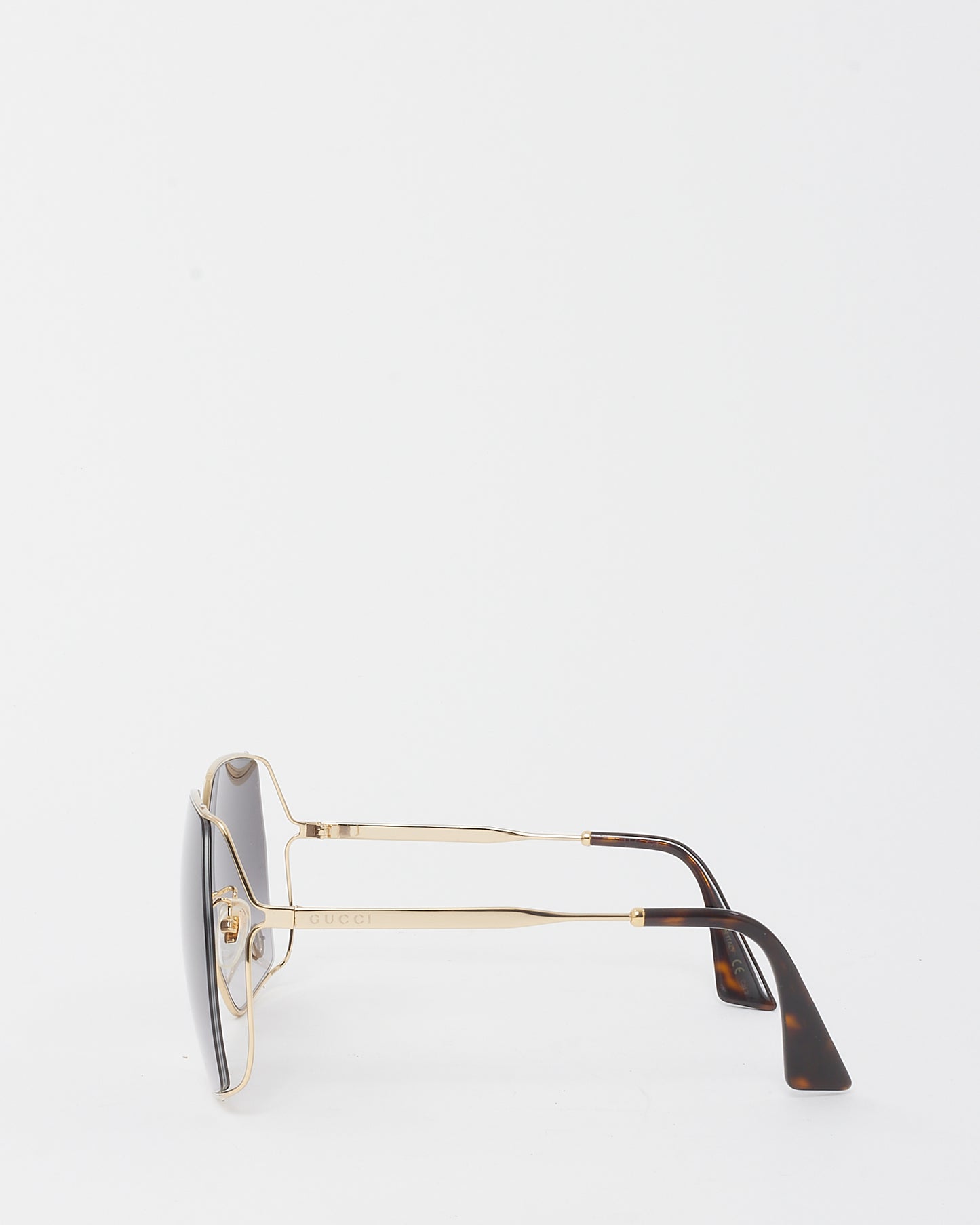 Gucci Gold Oversize Square GG Logo GG0817/S Sunglasses