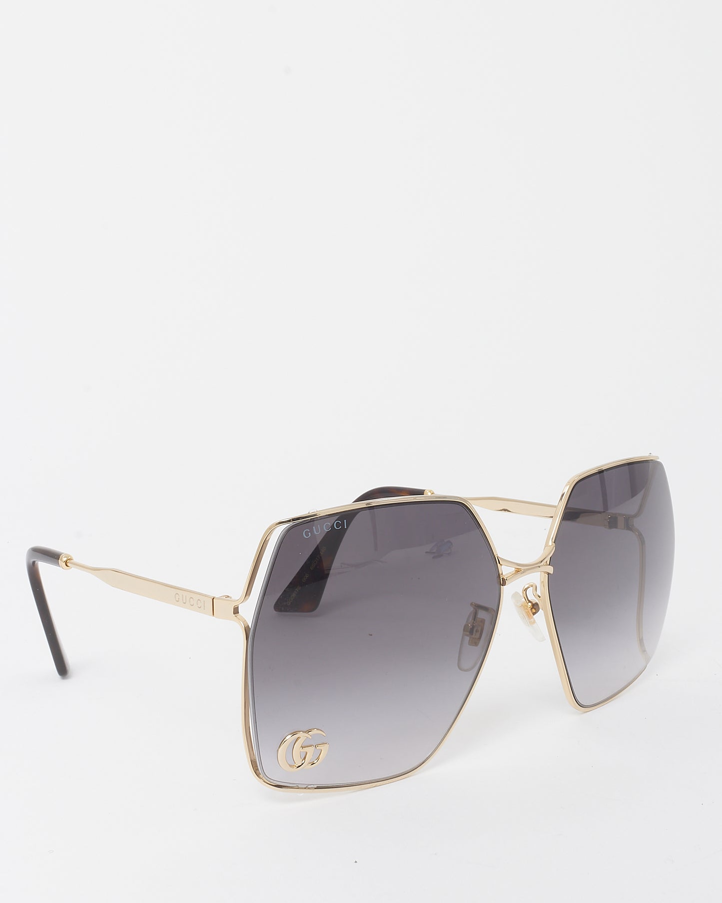 Gucci Gold Oversize Square GG Logo GG0817/S Sunglasses