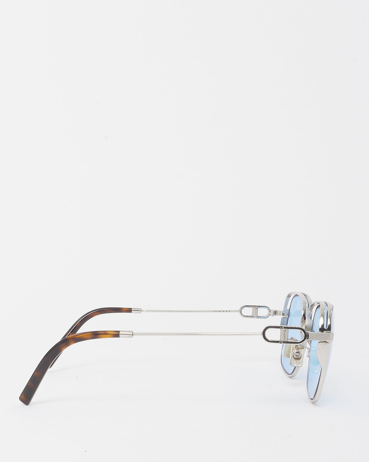 Dior Men's Prescription Silver CD Link Blue Lens Square Sunglasses