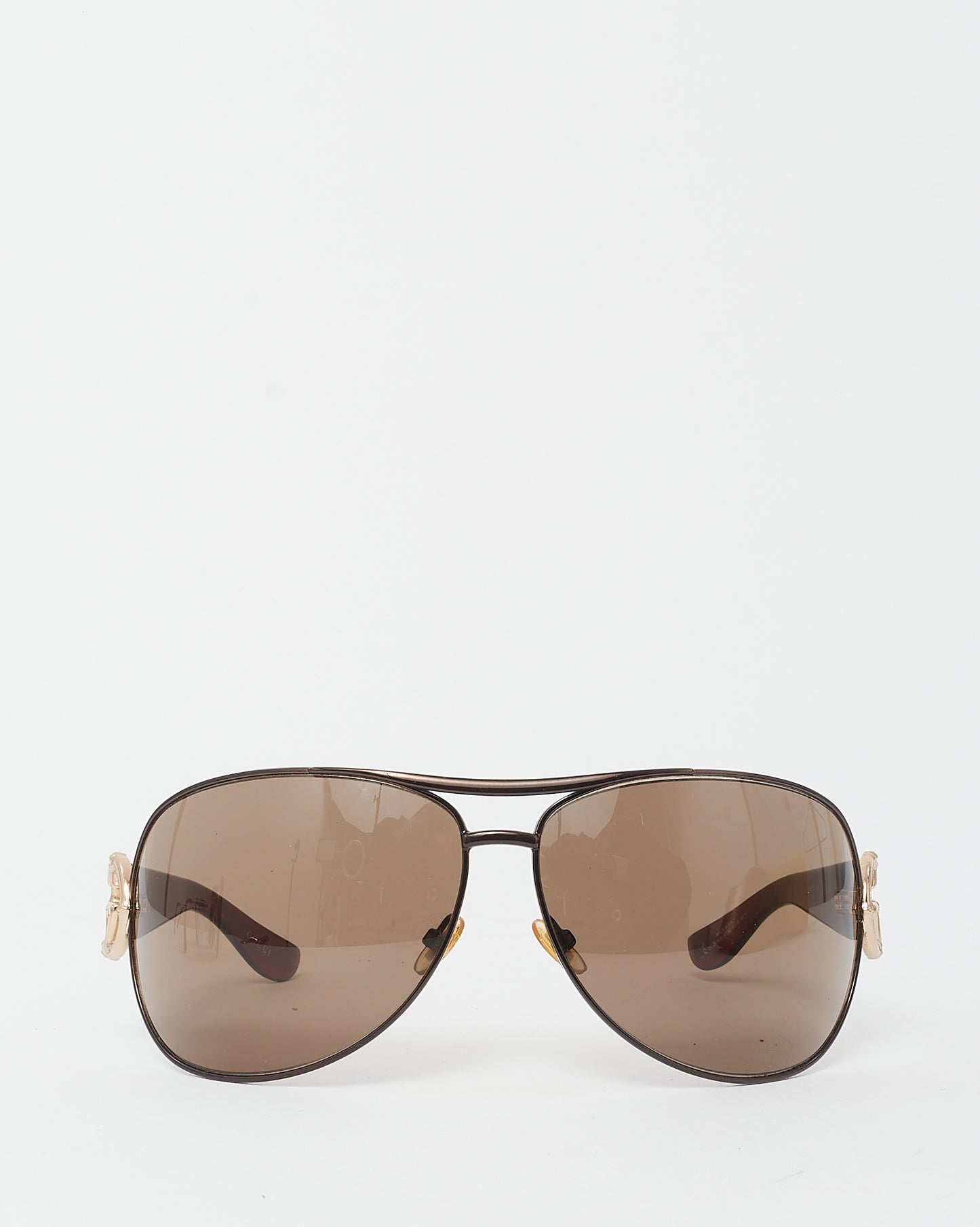 Gucci Vintage Brown and Gold GG Logo GG2834/S Shield Sunglasses