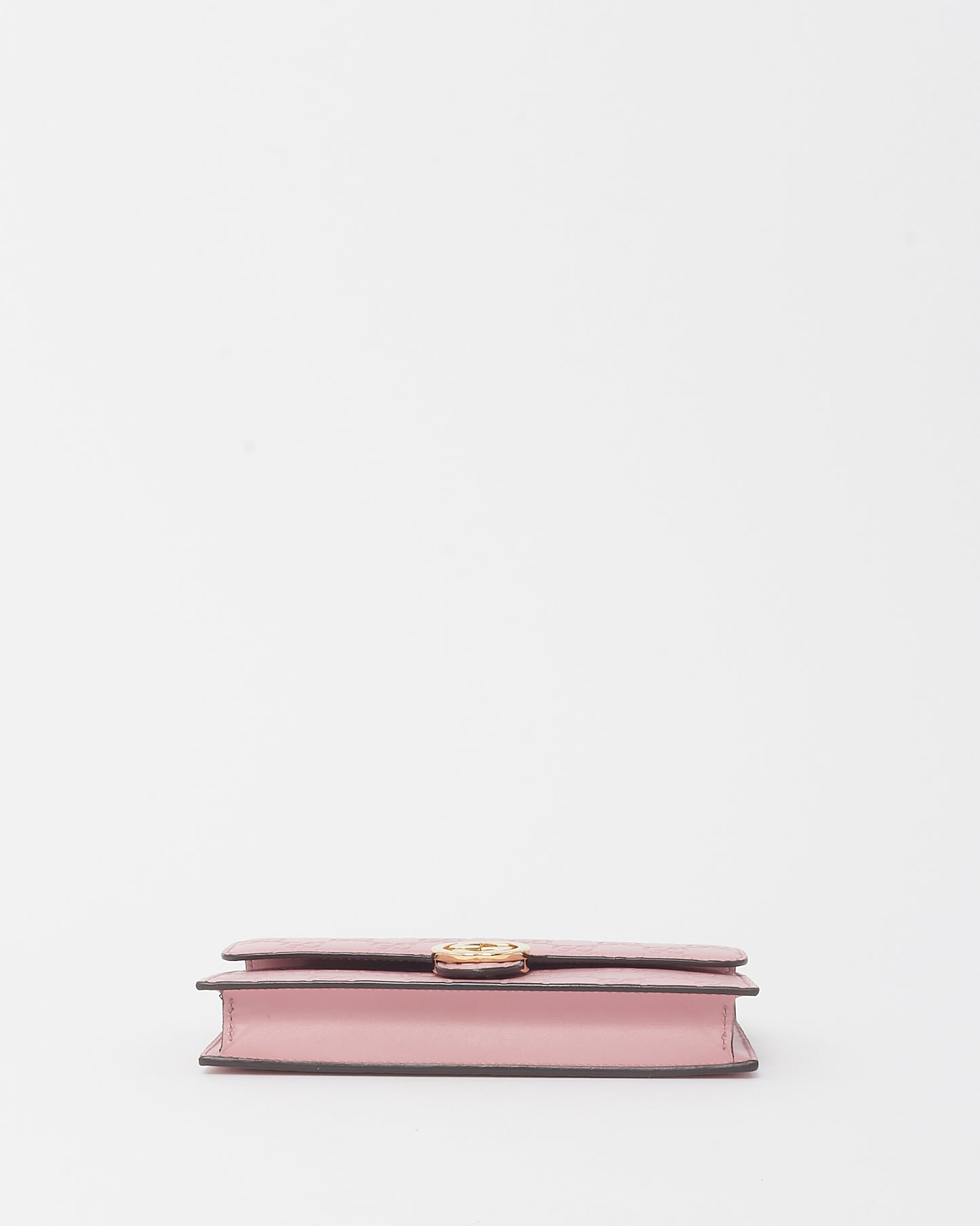Gucci Pink Guccissima Leather Interlocking G Wallet on Chain WOC Crossbody Bag