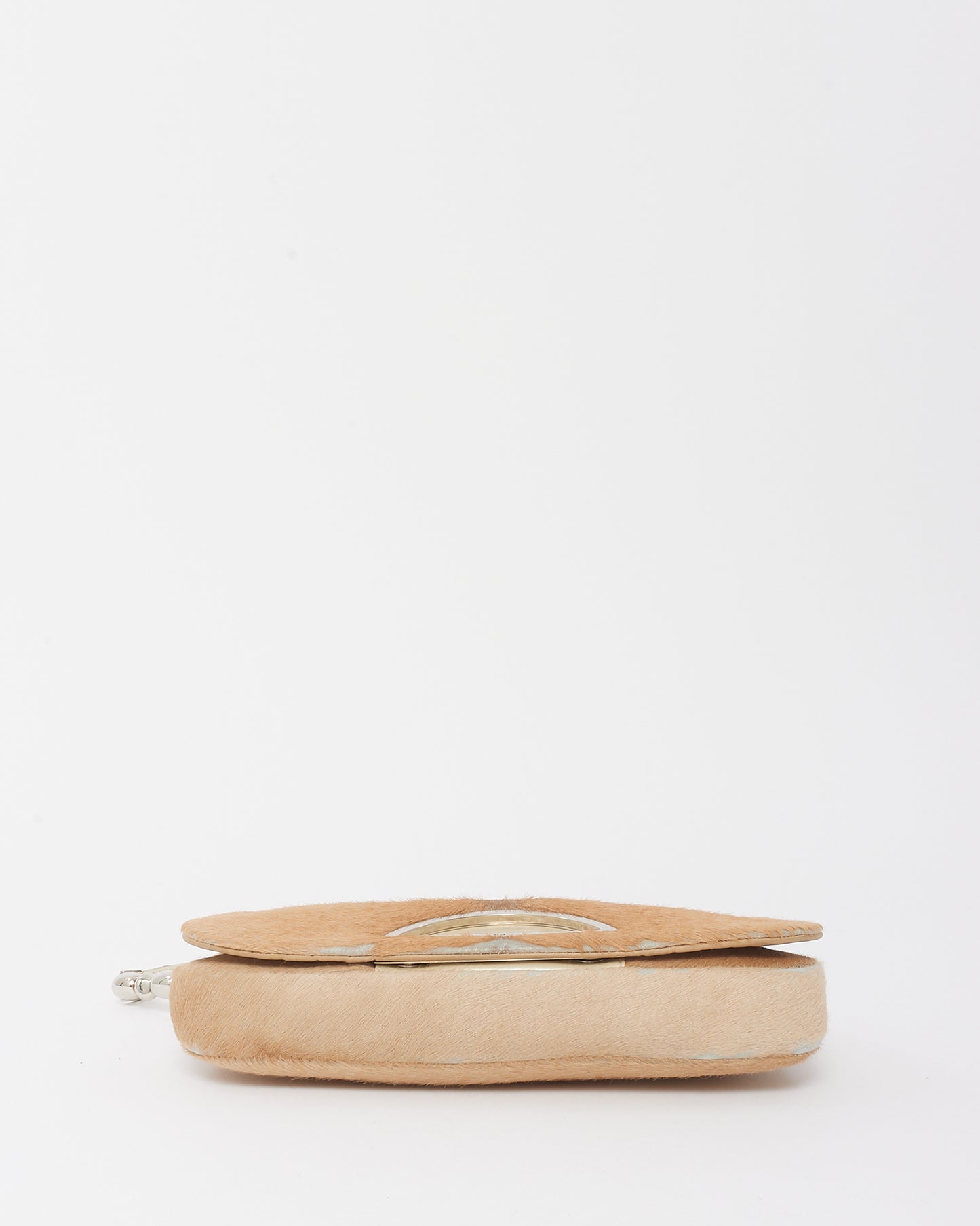 Dior Vintage Cream Pony Hair Fur Malice Chain Shoulder Bag