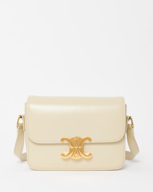 Celine Beige Smooth Leather Teen Triomphe Crossbody Bag GHW