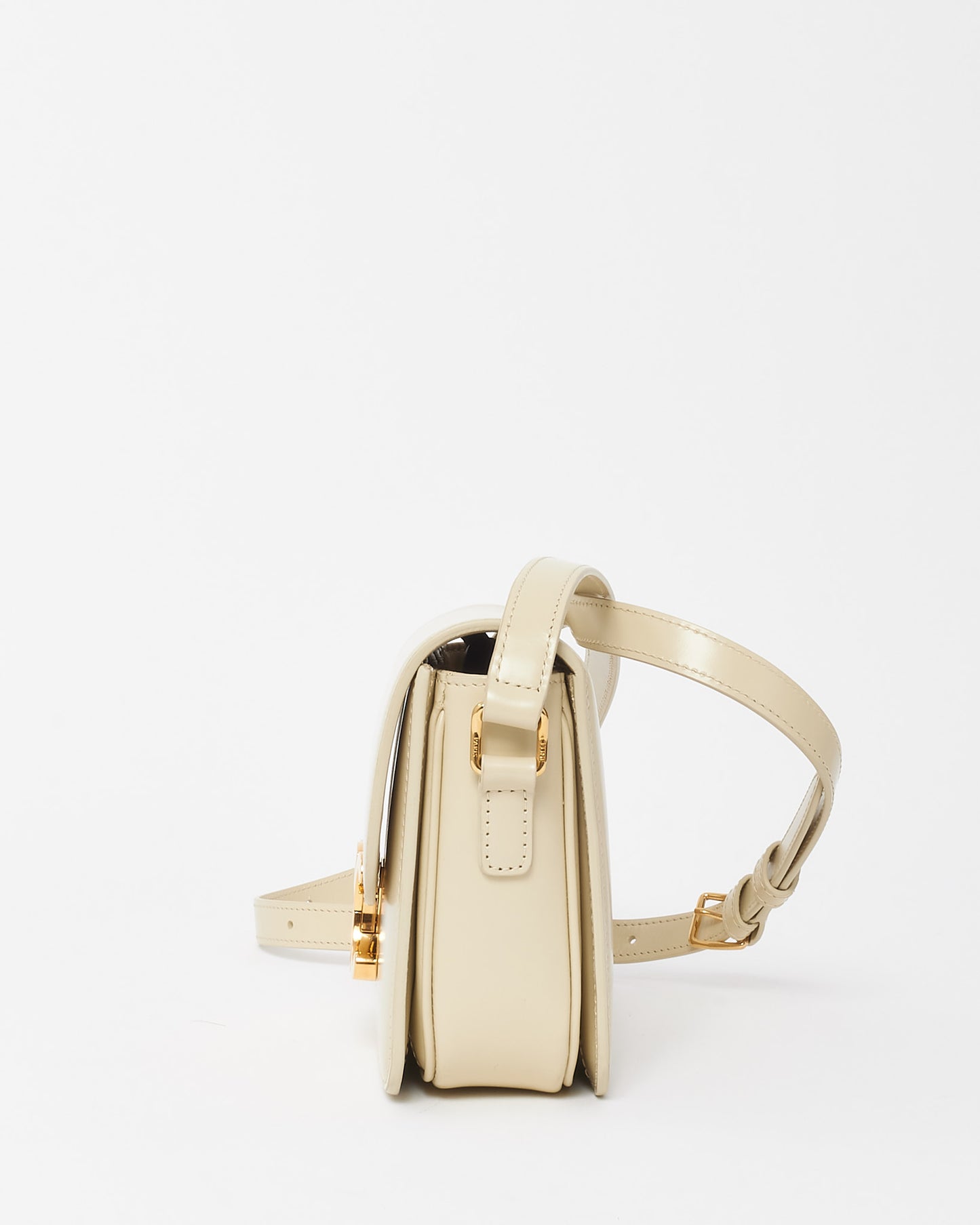 Celine Beige Smooth Leather Teen Triomphe Crossbody Bag GHW