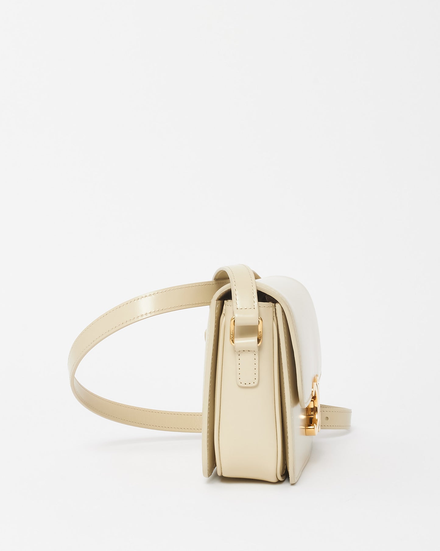 Celine Beige Smooth Leather Teen Triomphe Crossbody Bag GHW