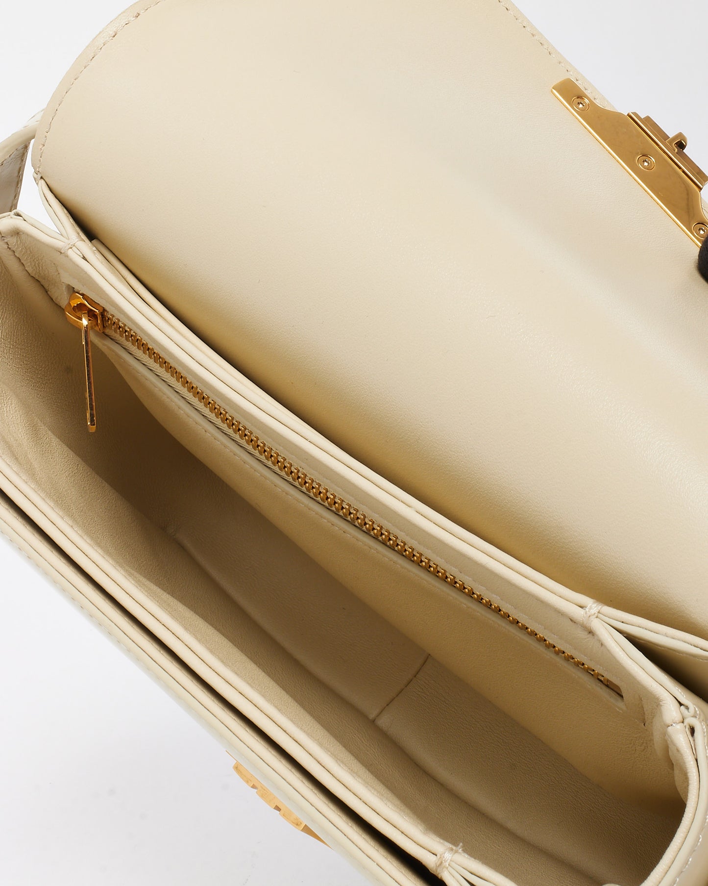 Celine Beige Smooth Leather Teen Triomphe Crossbody Bag GHW