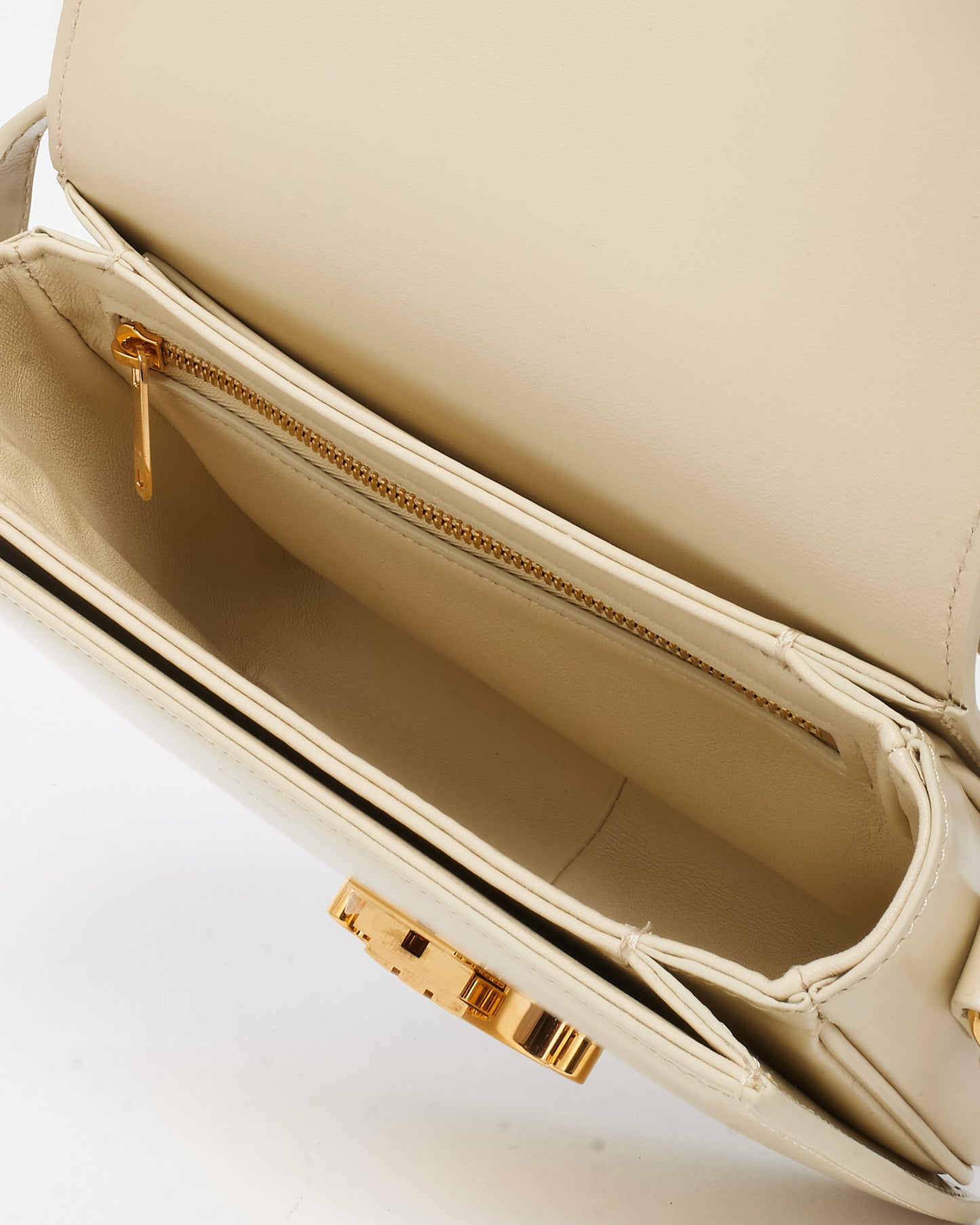 Celine Beige Smooth Leather Teen Triomphe Crossbody Bag GHW